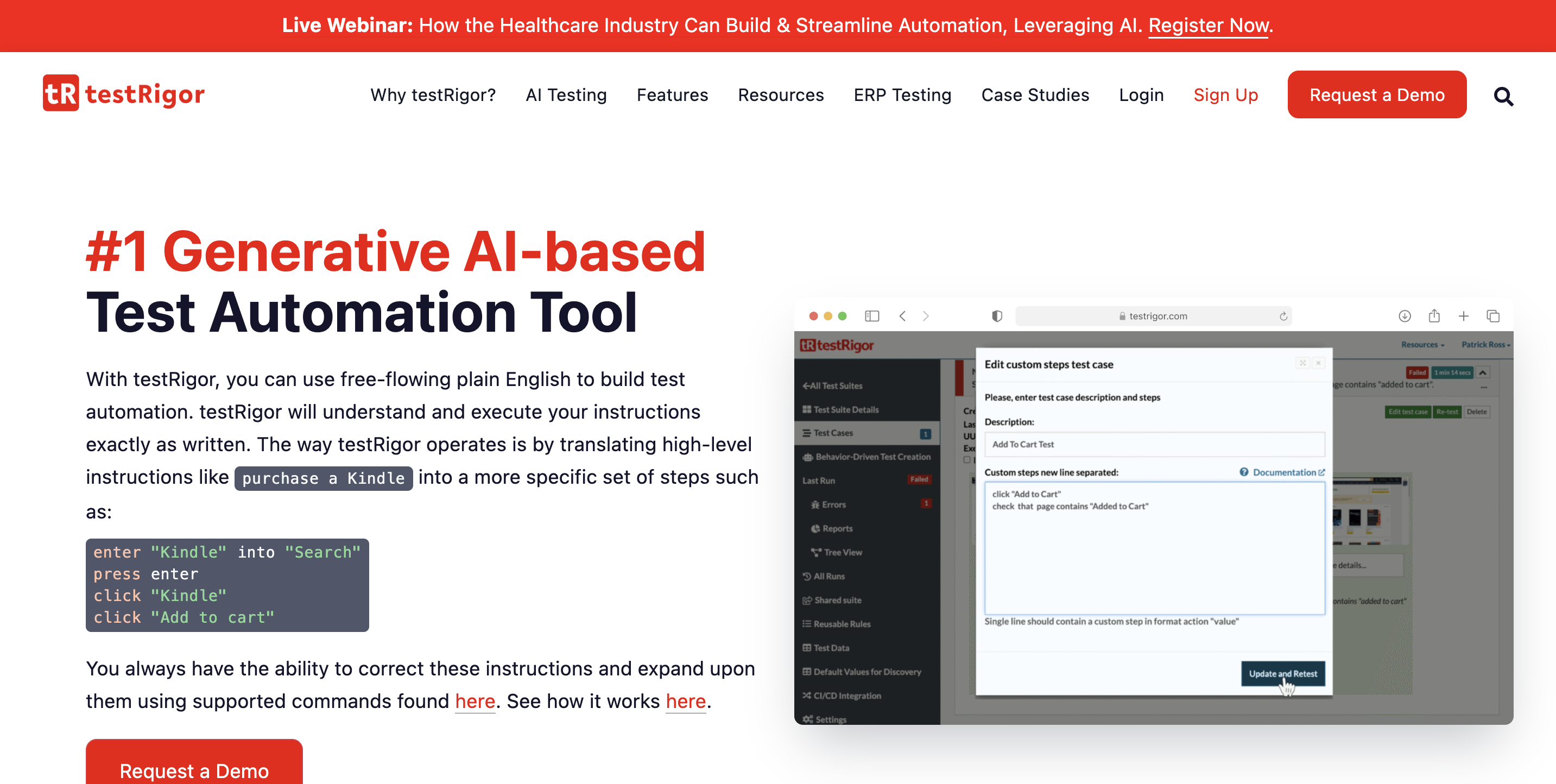 Manual testing tools testRigor