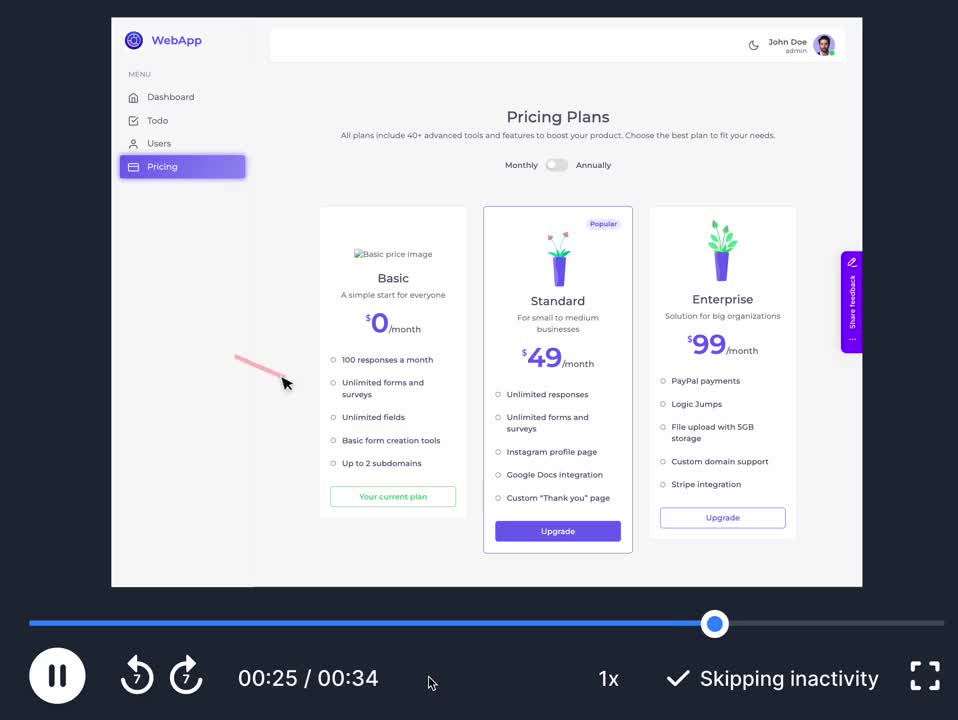 Marker.io replay button