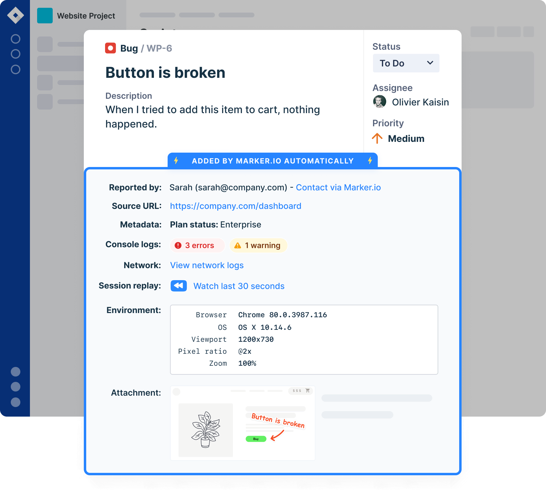 User feedback project management.
