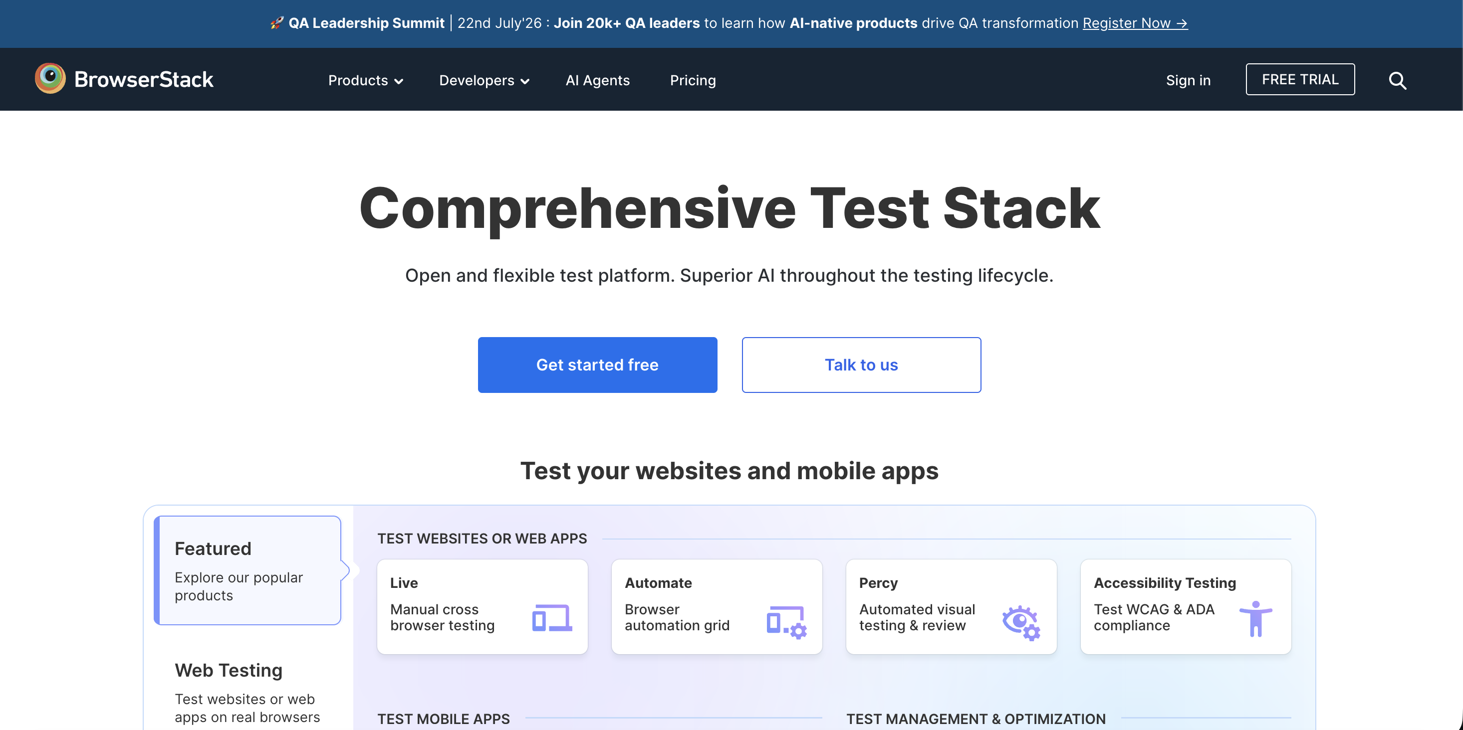 BrowserStack AI QA