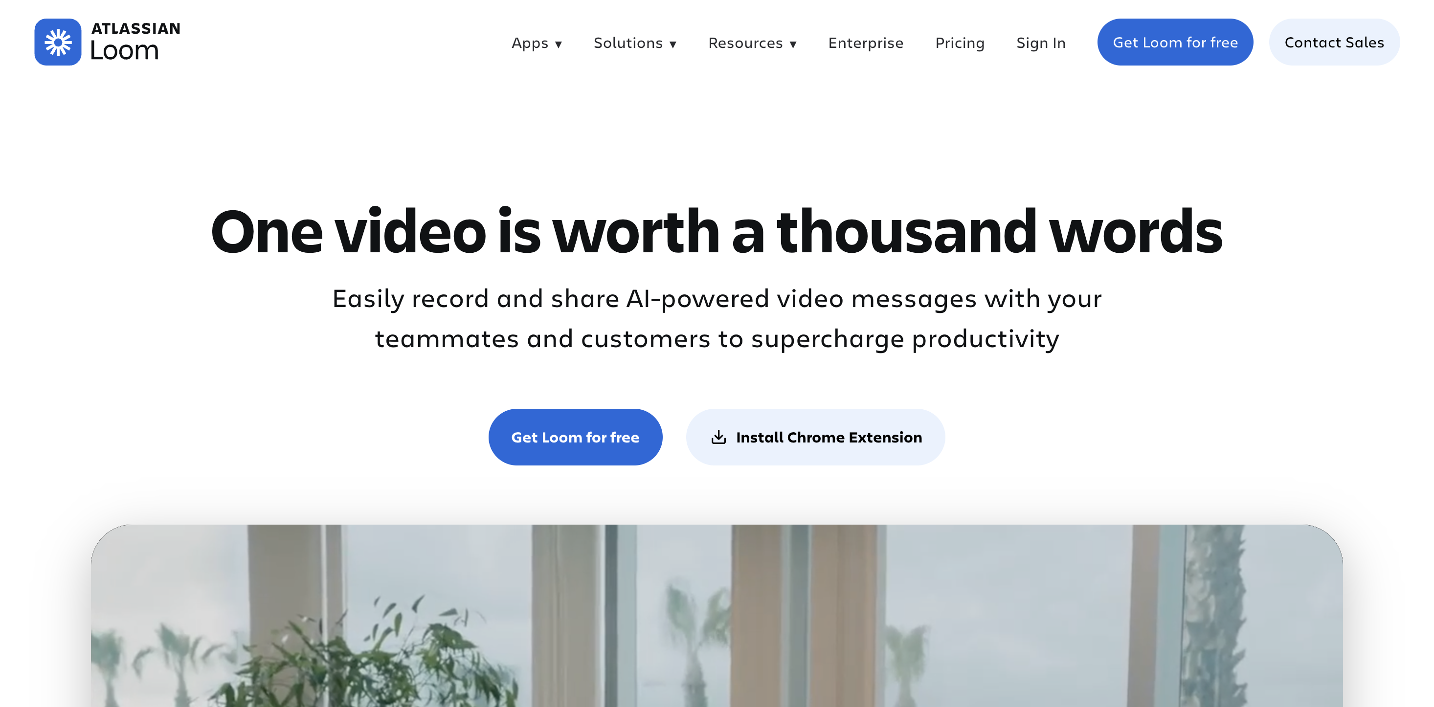 Screenshot of Loom homepage.
