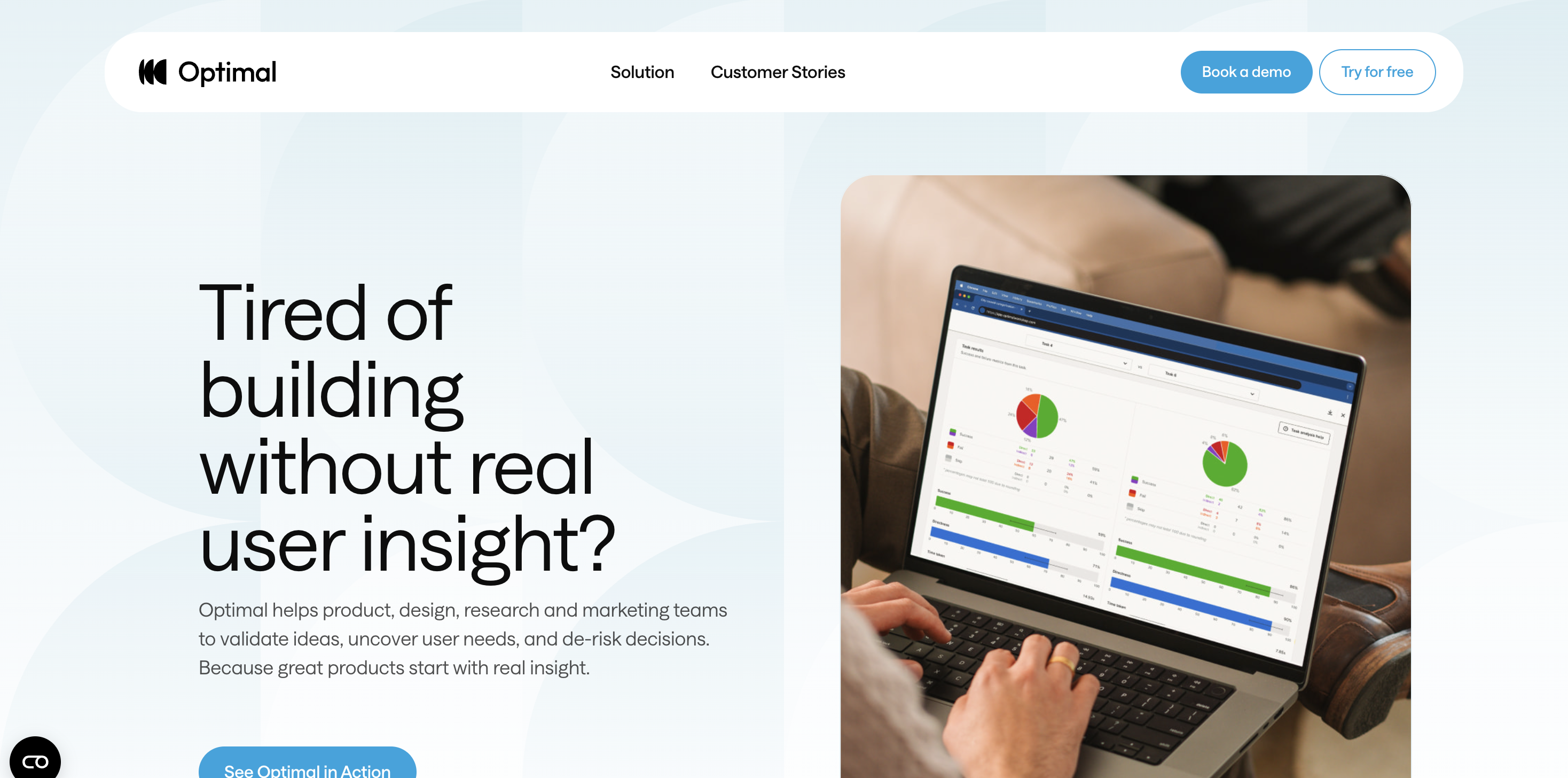 Screenshot of Optimal Workshop homepage.