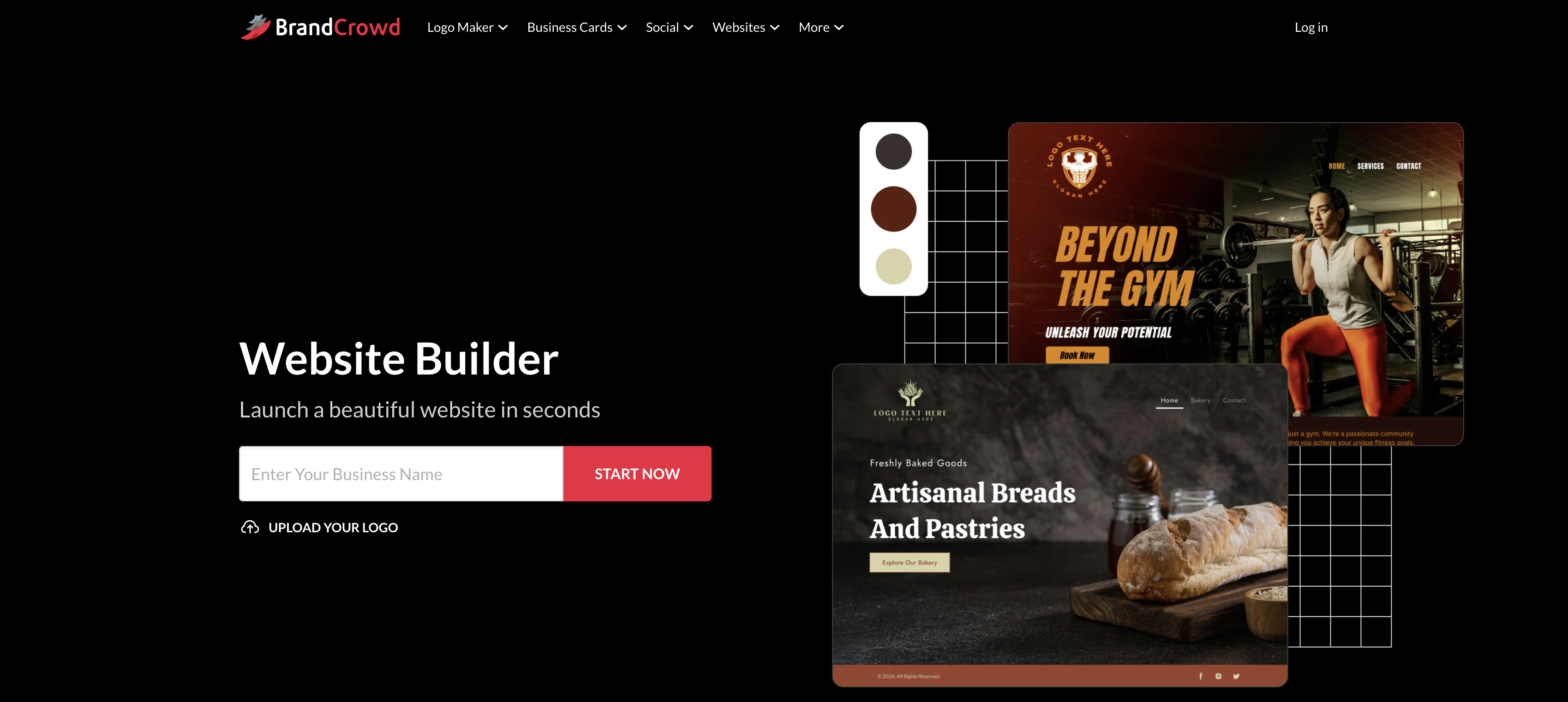 Screenshot of Canva homepage
