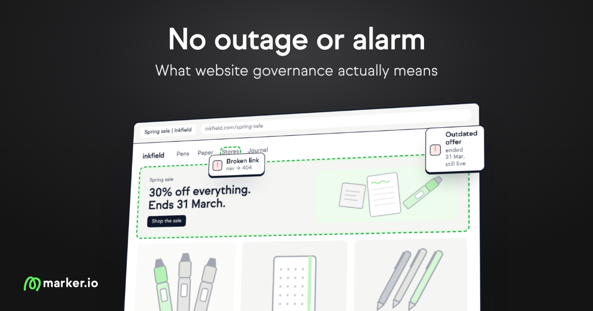 No outage or alarm: What website governance actually means