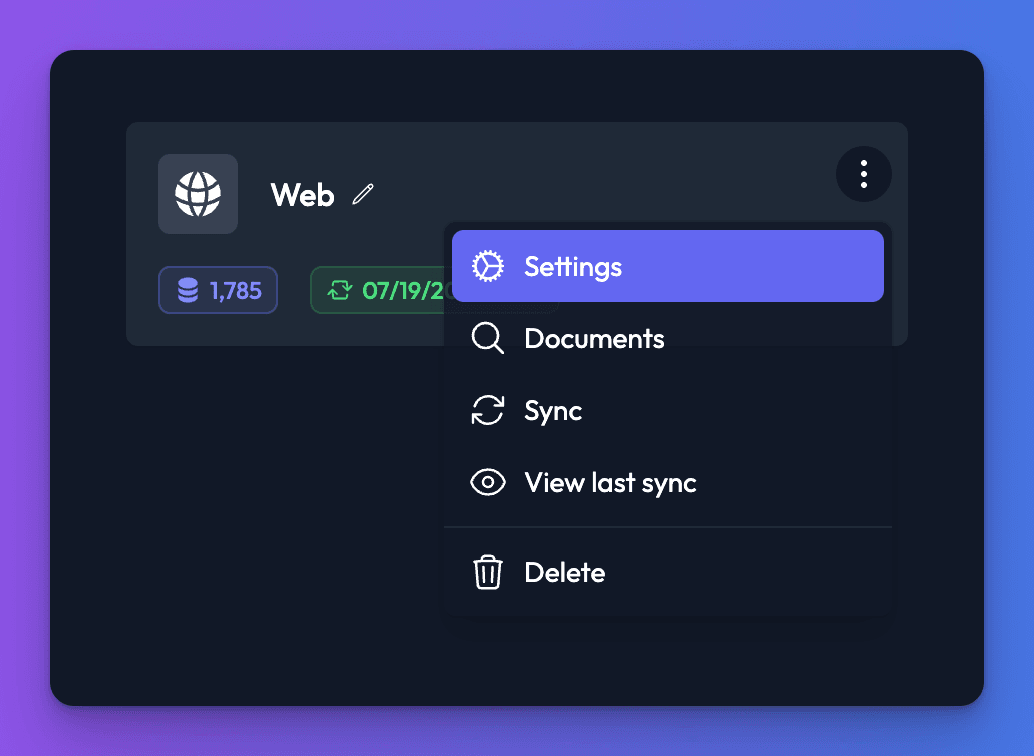 Data source settings
