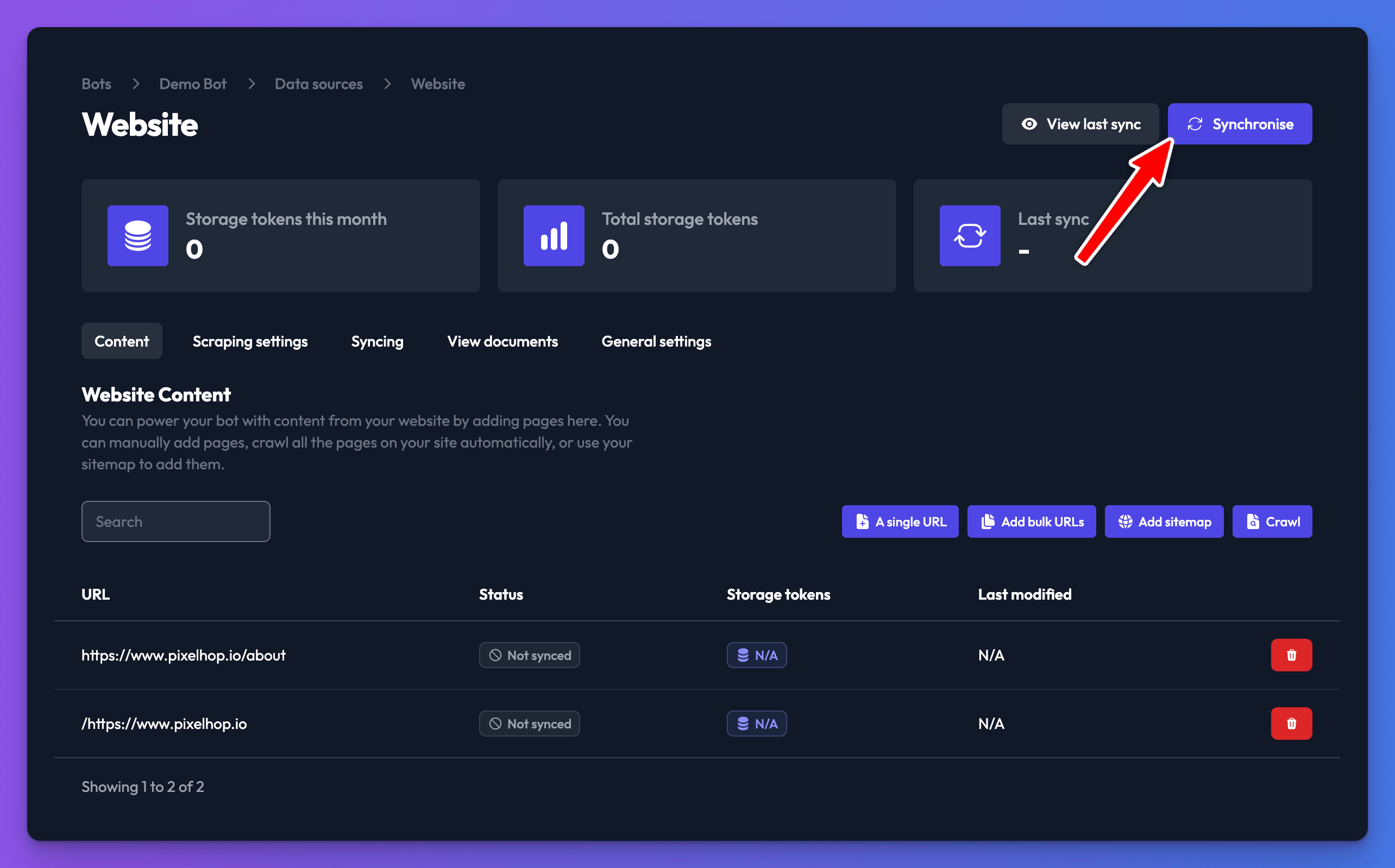 sync website