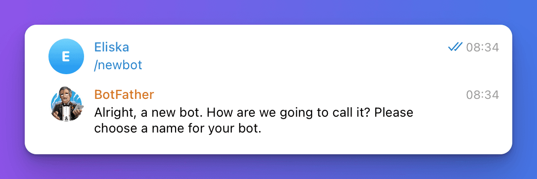 telegram bot father /newbot