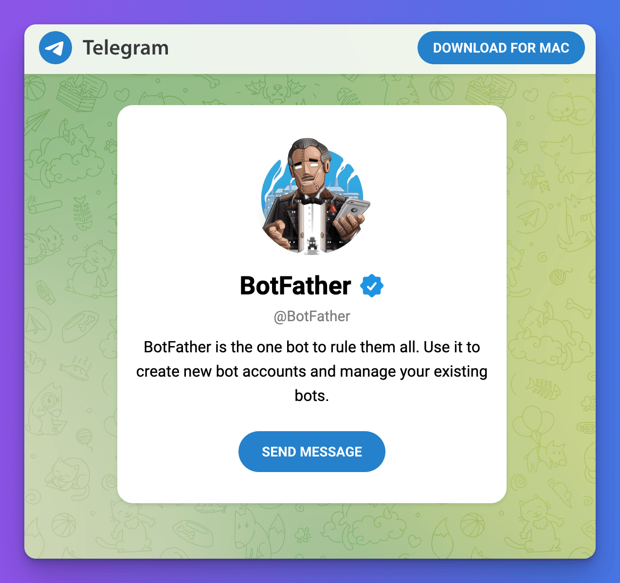 telegram bot father send message