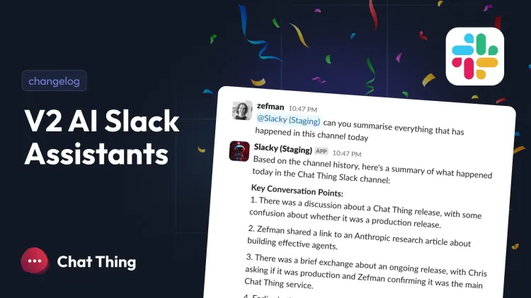 V2 Slack AI agents with Chat Thing