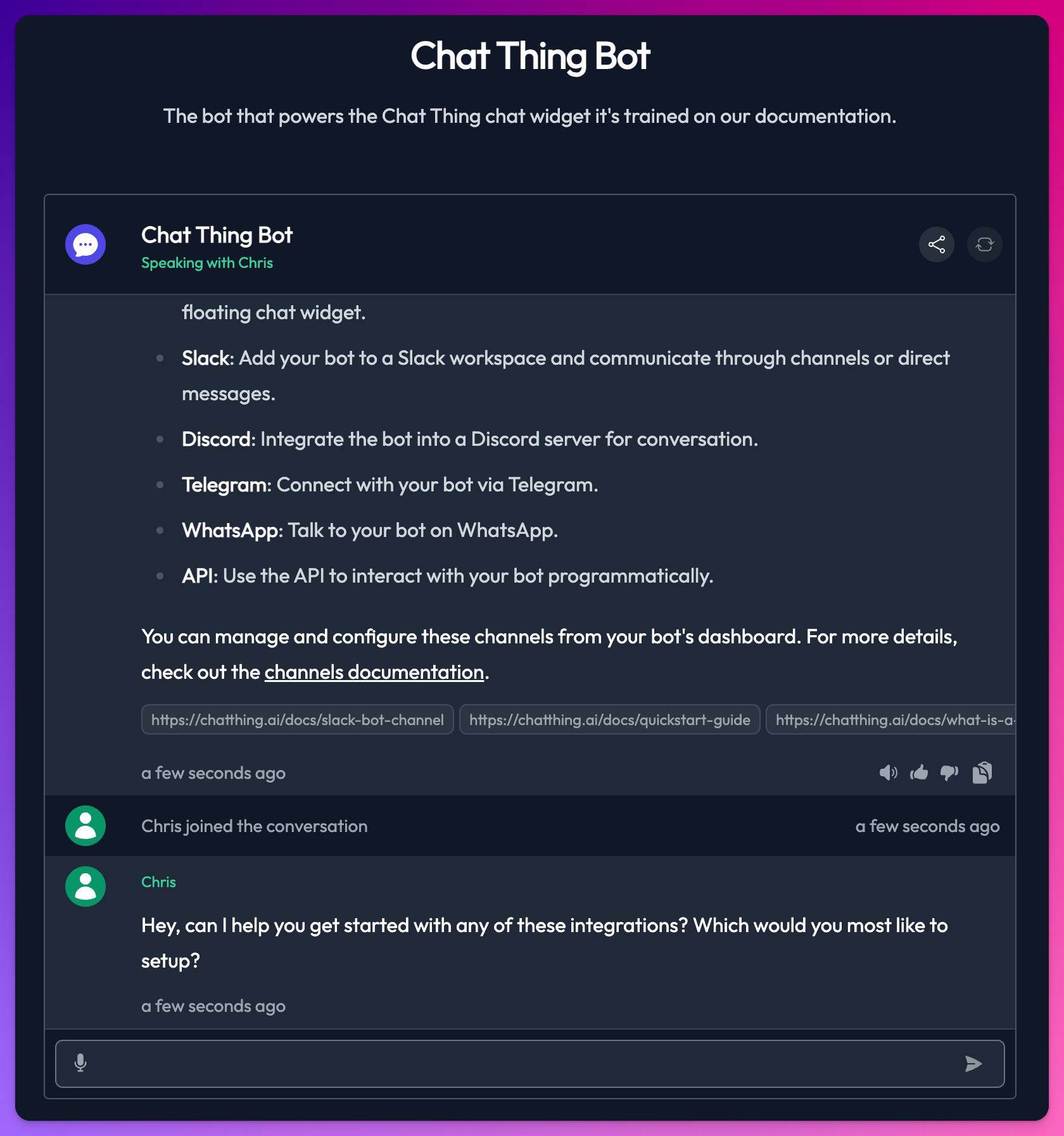 Customer chat widget showing a human agent has joined the conversation