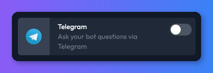 Telegram channel toggle