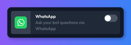 WhatsApp channel toggle