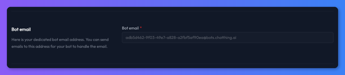 Email bot email address