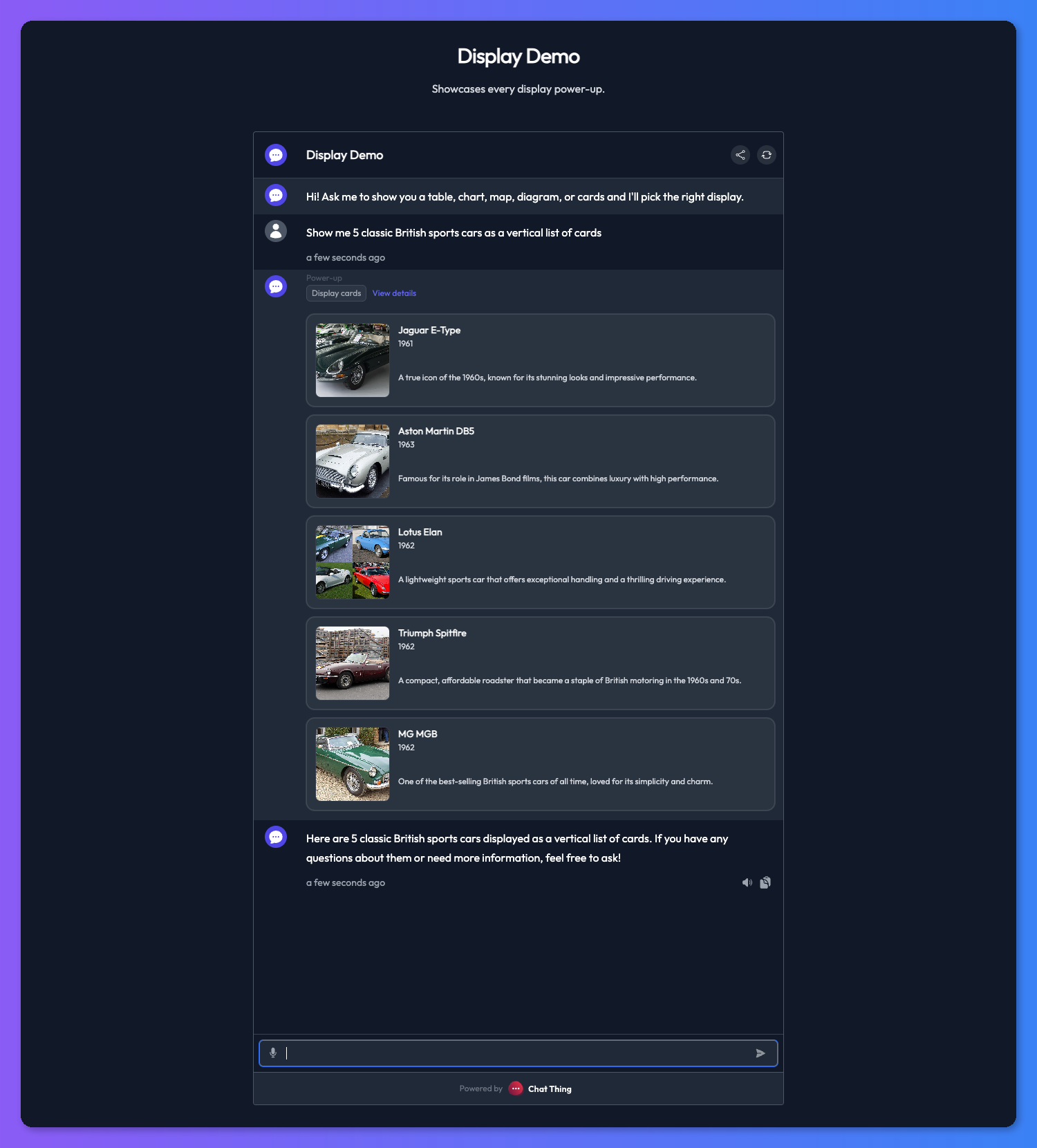 Vertical layout rendered in chat