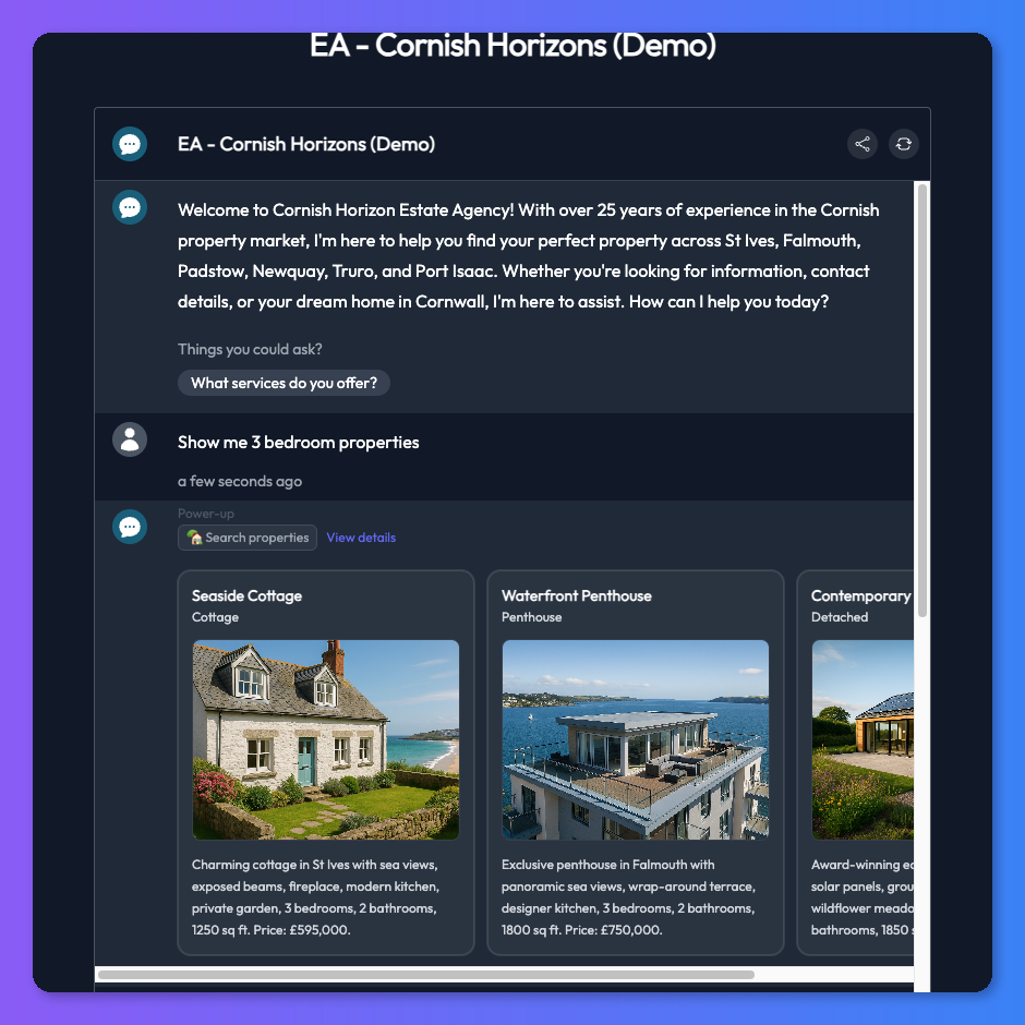 Cards display mode rendered in chat