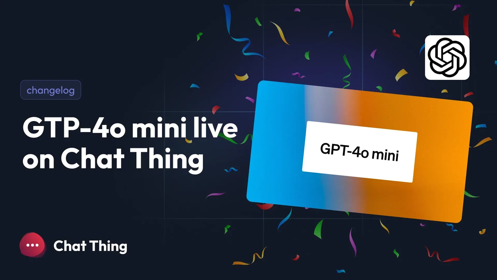 GPT-4o mini live on Chat Thing