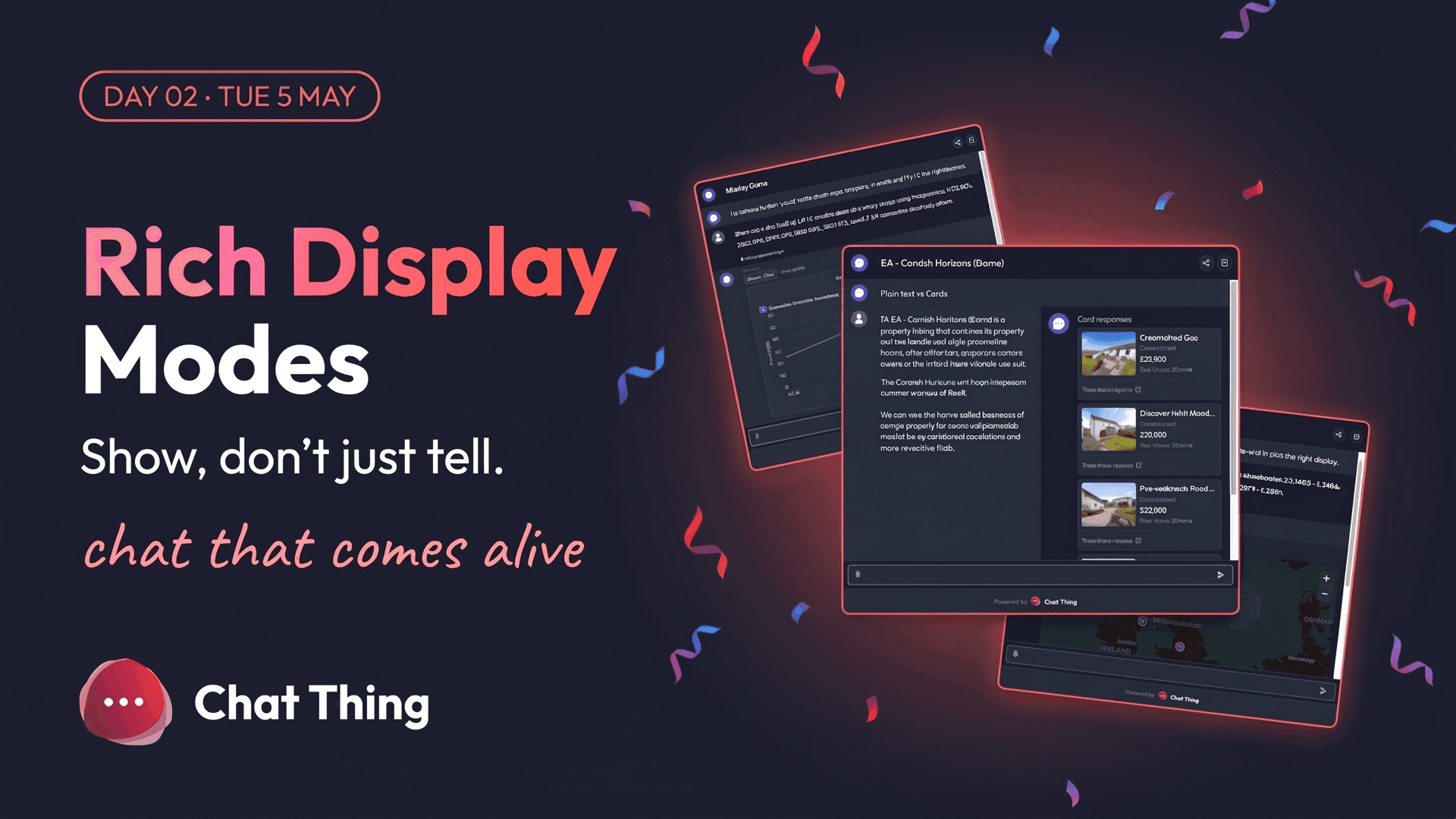 Rich Display Modes: your agent can now reply with cards, charts, tables, maps, and diagrams
