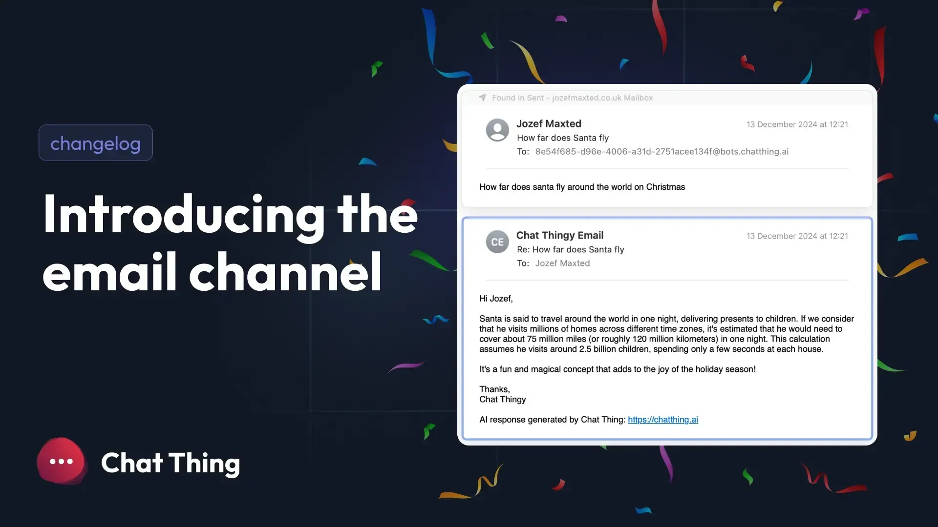 Introducing the email channel! AI email agents in Chat Thing