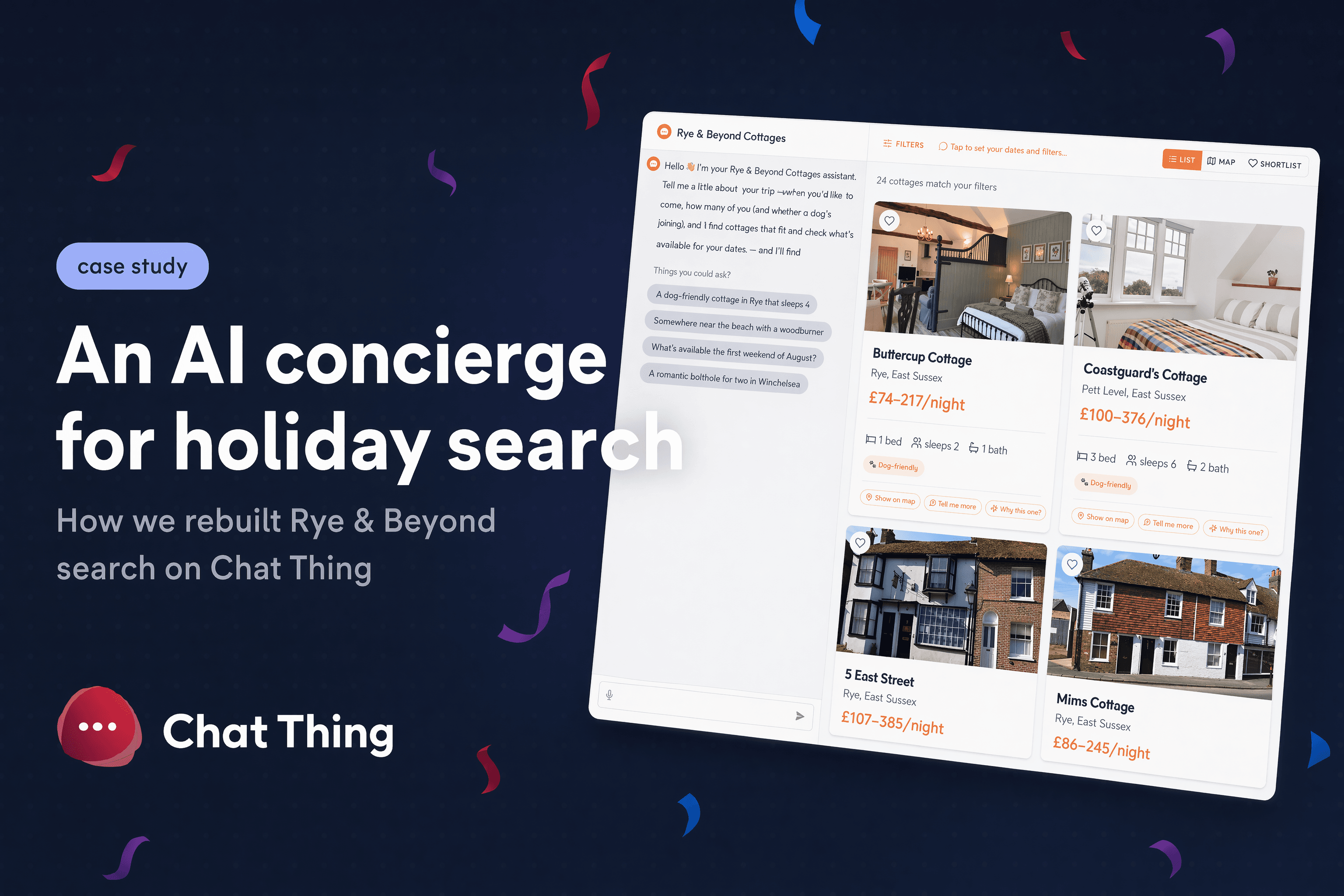 How we turned holiday-let search into an AI concierge, built on Chat Thing