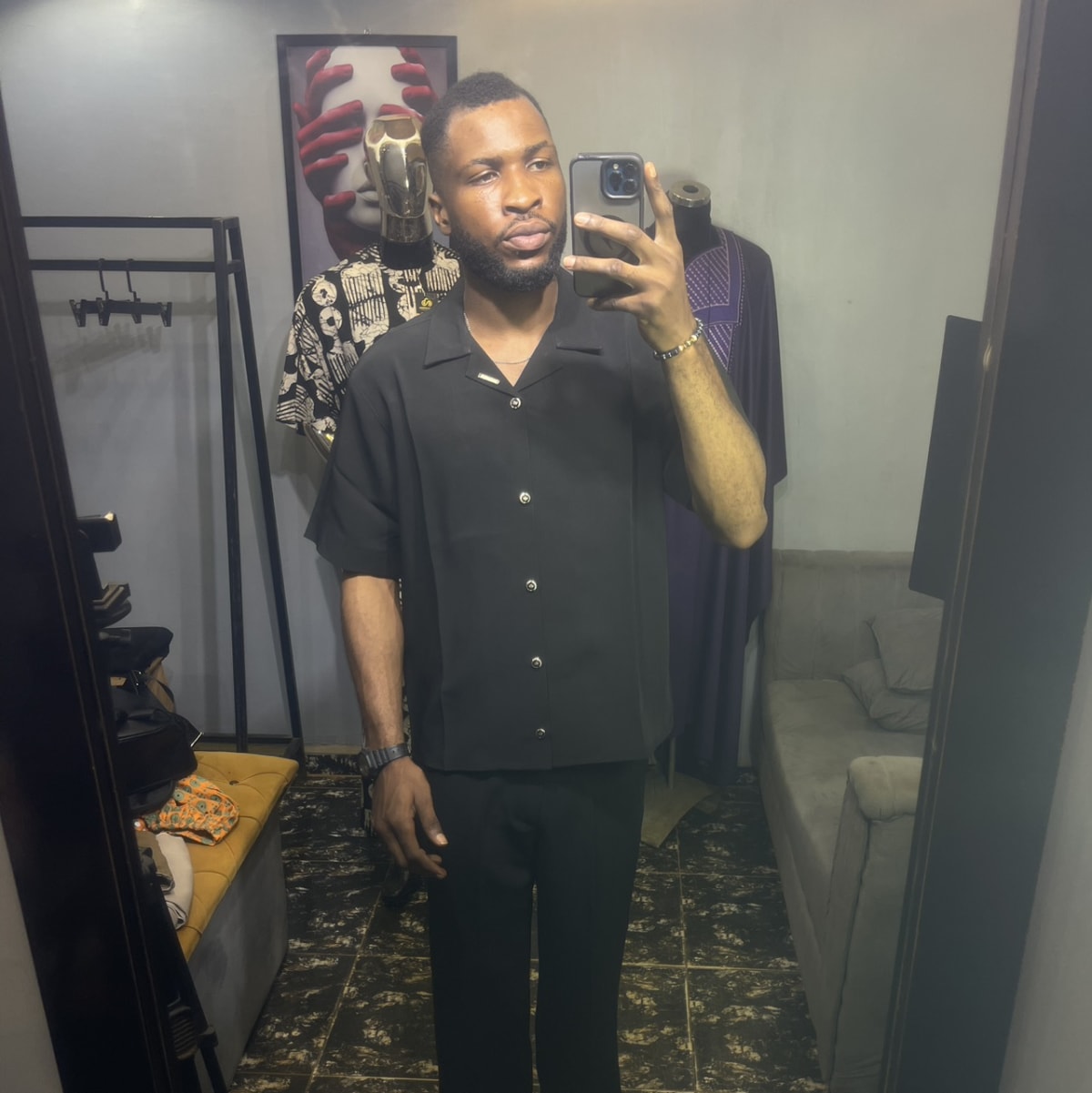 Camp collared shirt with pant 