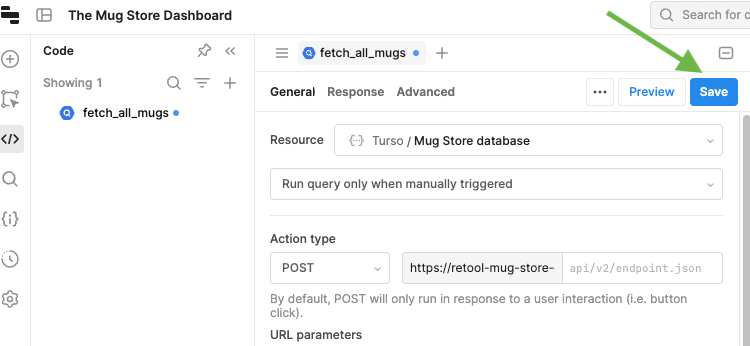Save the query