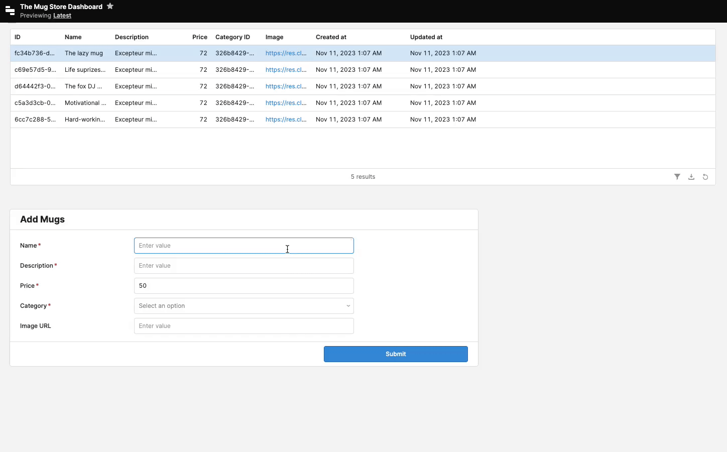 Admin UI with Retool and Turso preview
