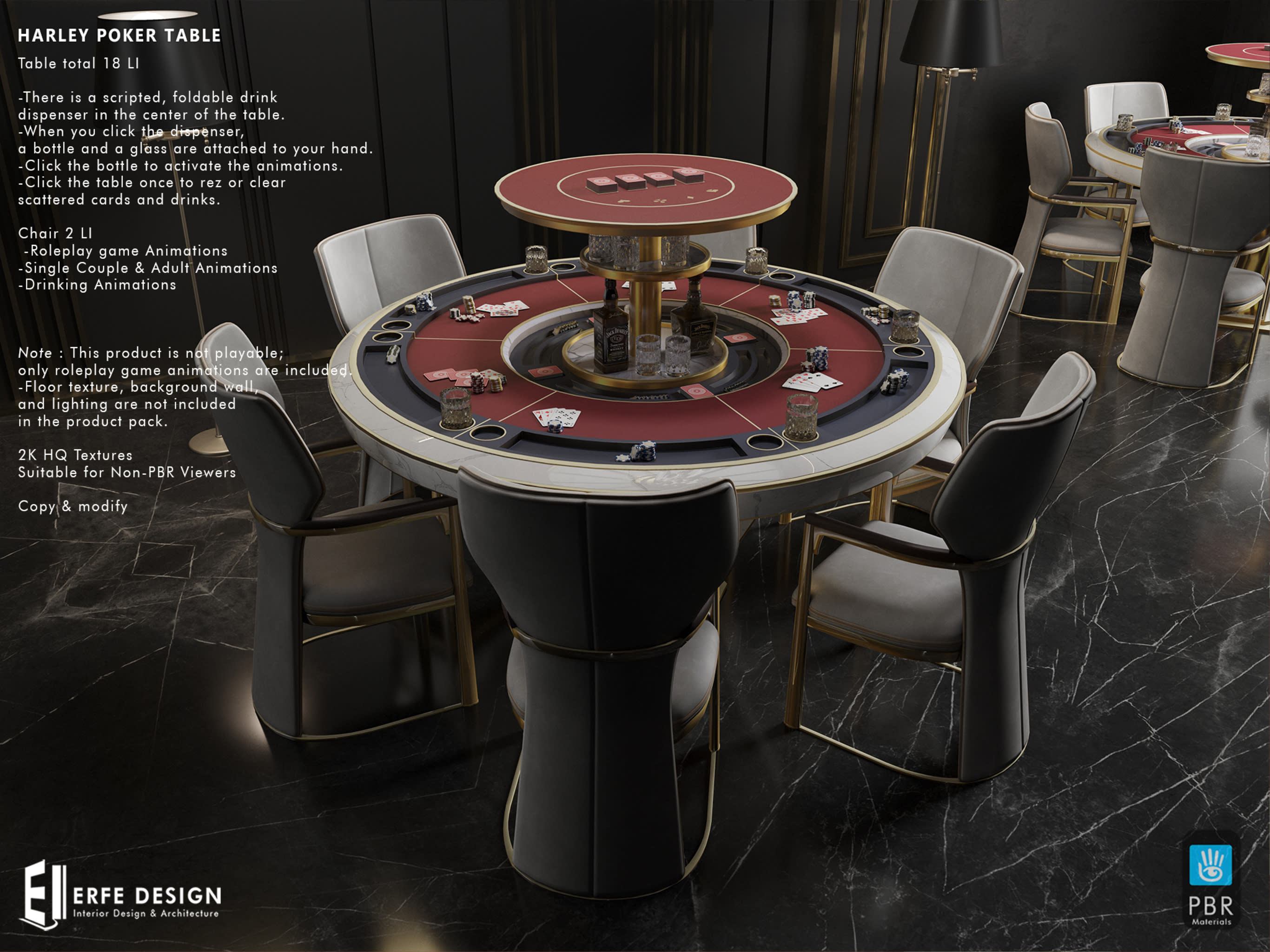 Harley Poker Table total 28 LI ADULT [Erfe Design]*