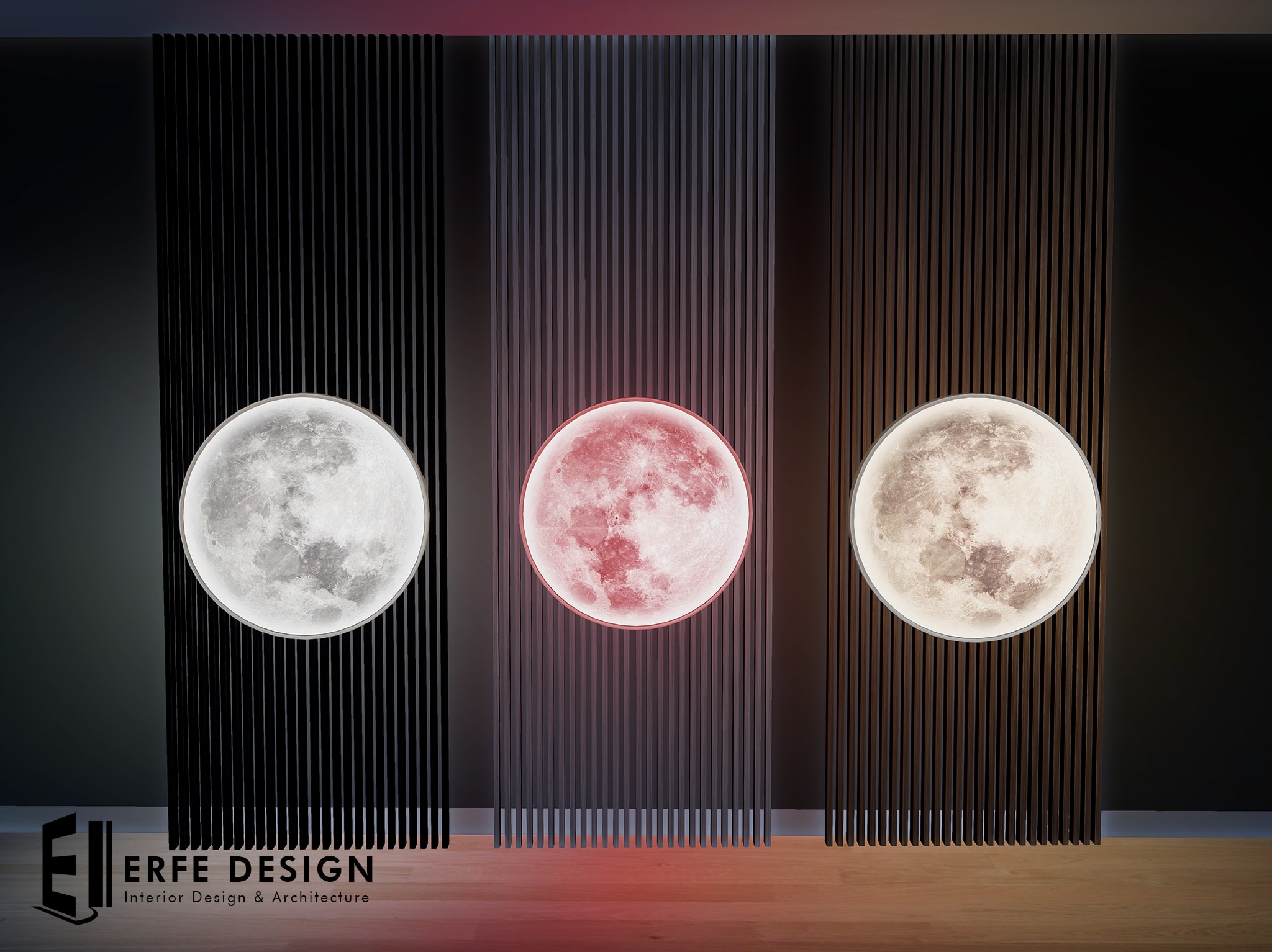 -Moon decorative wall set 3 colored fatpack [Erfe Design] *