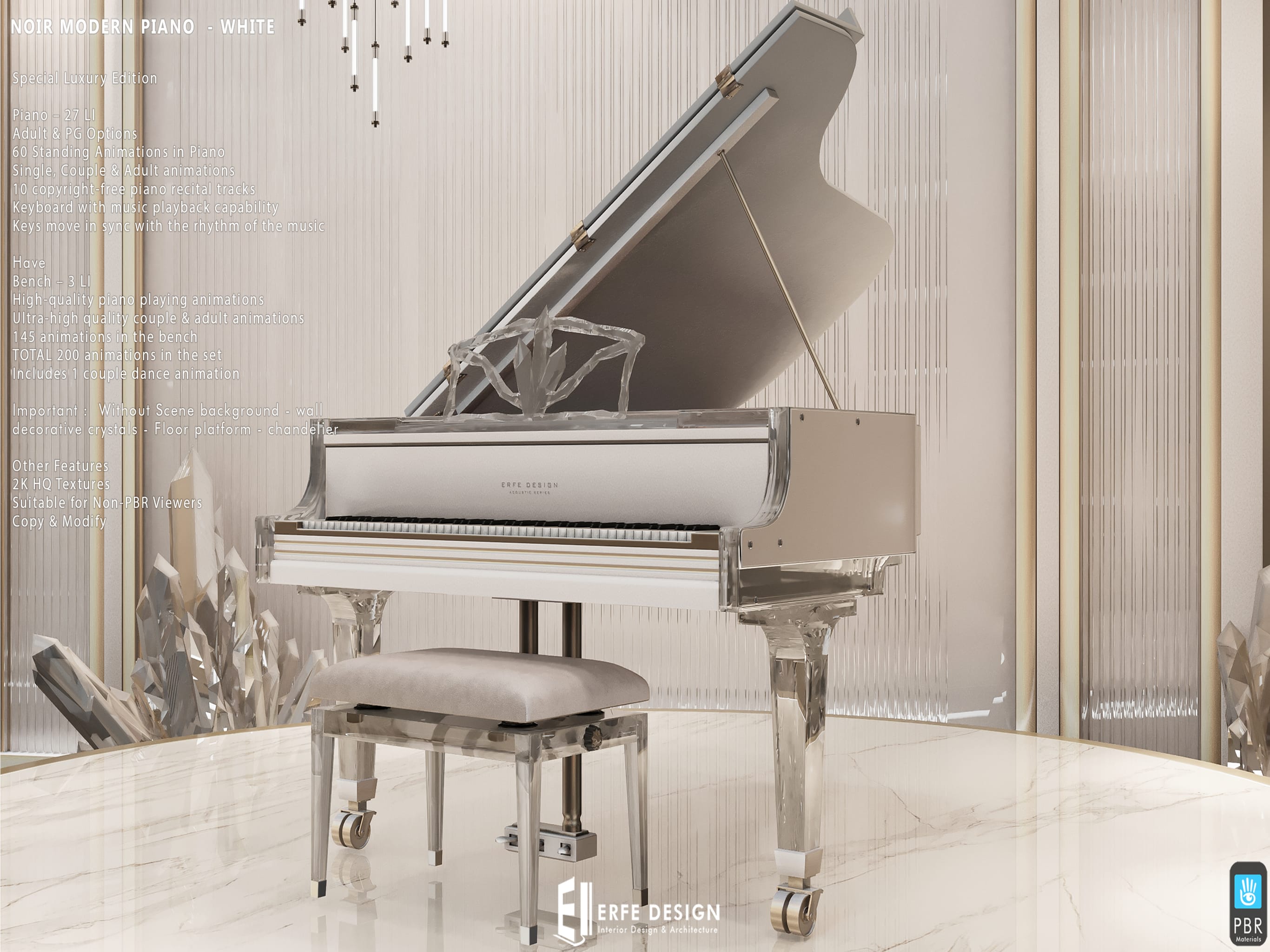 Noir Piano White PG 27 LI PBR