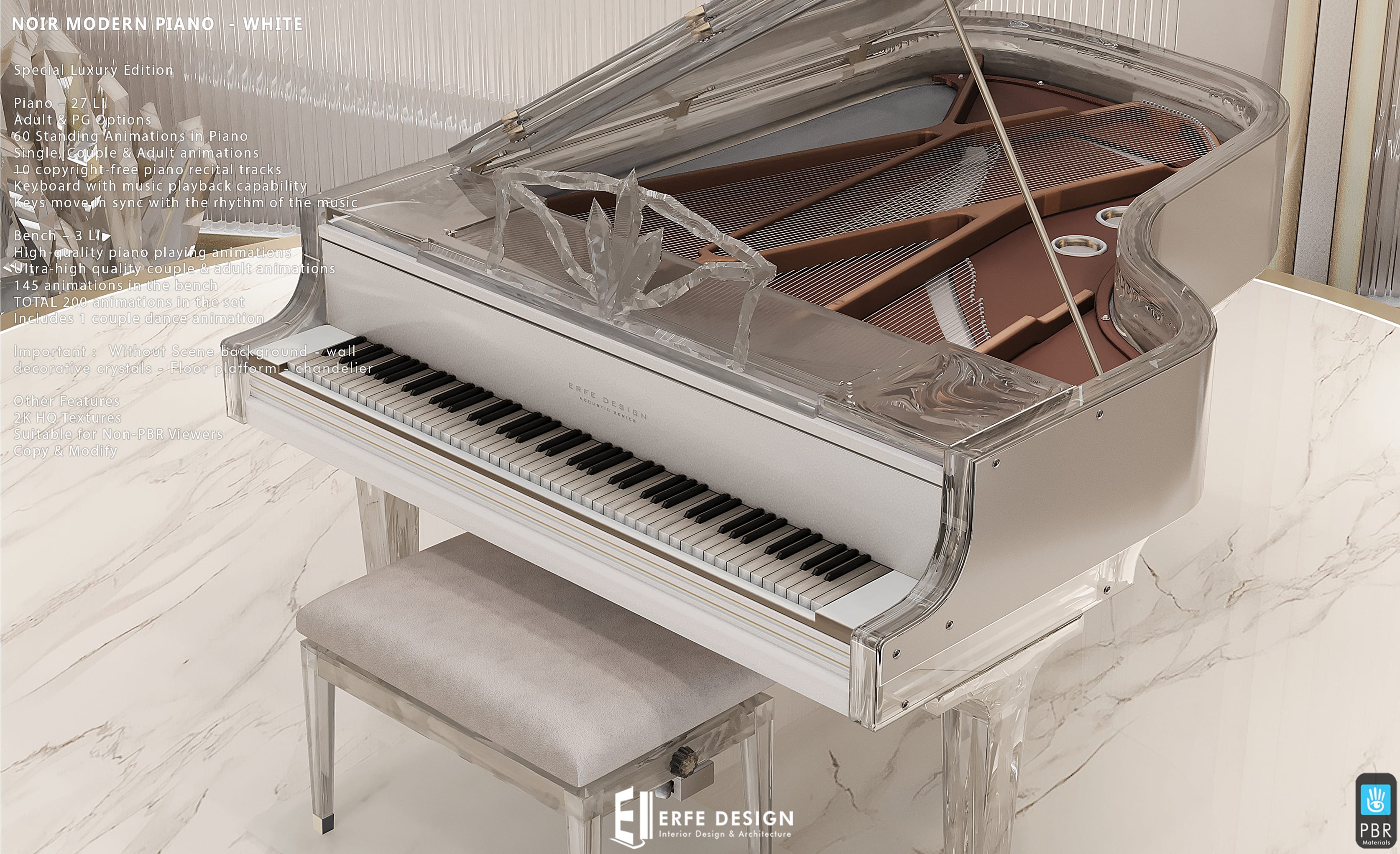 Noir Piano White PG 27 LI PBR 2