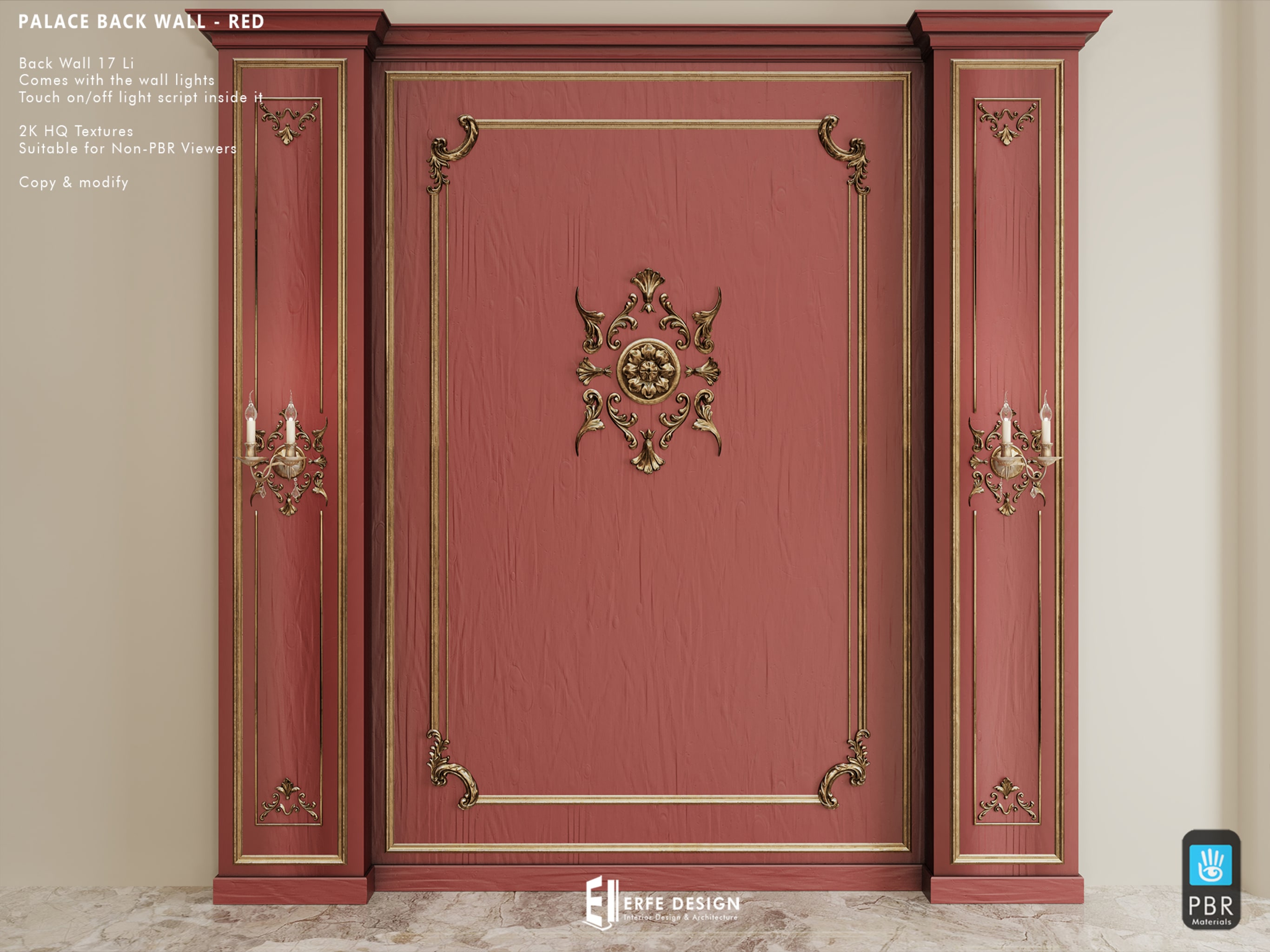 Palace Back Wall RED [Erfe Design]*