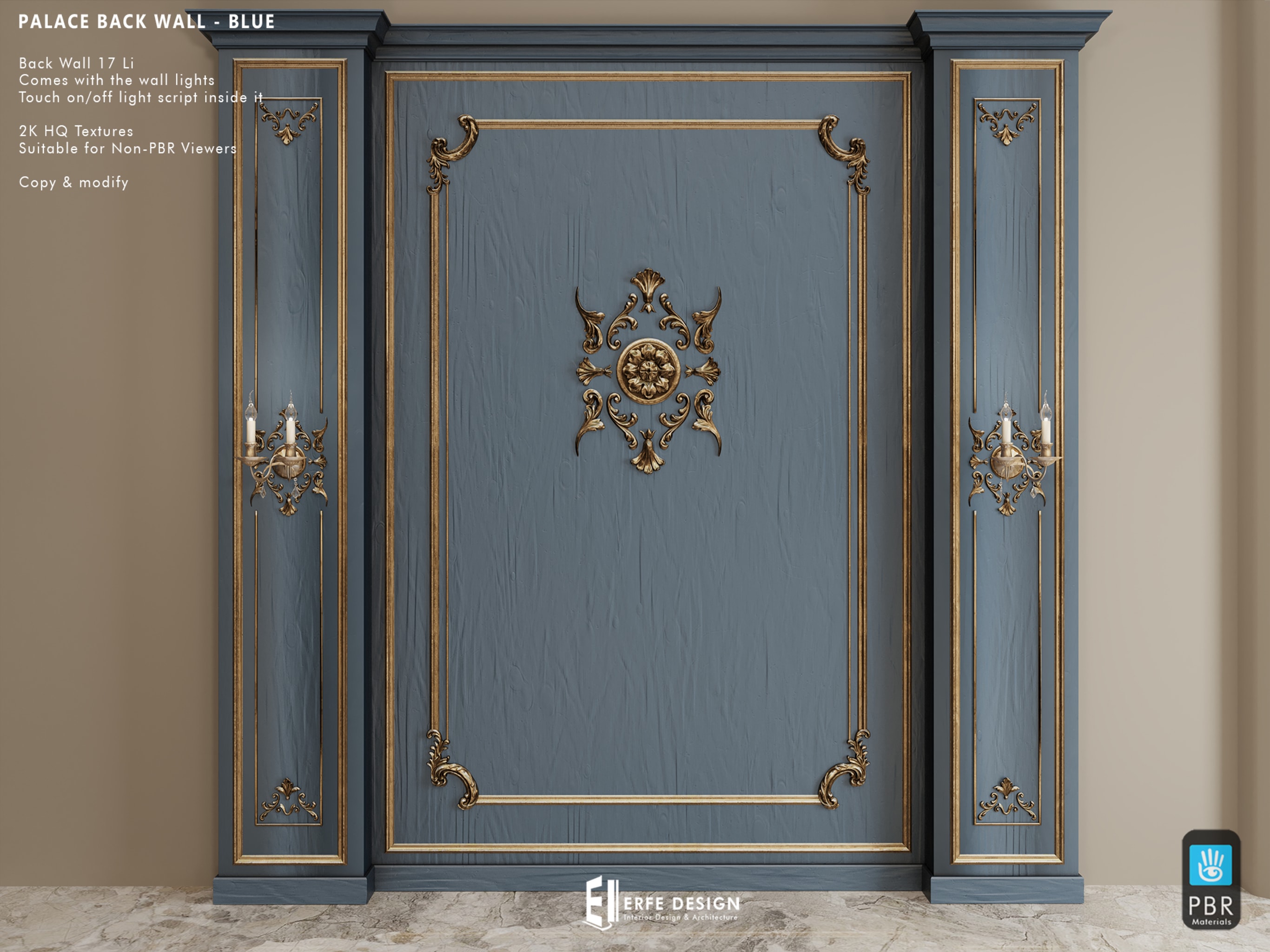 Palace Back Wall BLUE [Erfe Design]