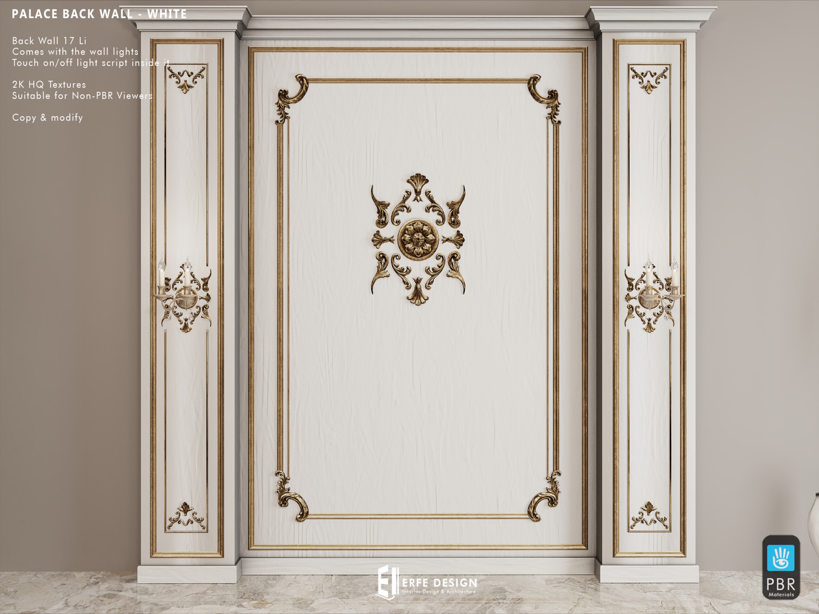 Palace Back Wall WHITE  [Erfe Design]*