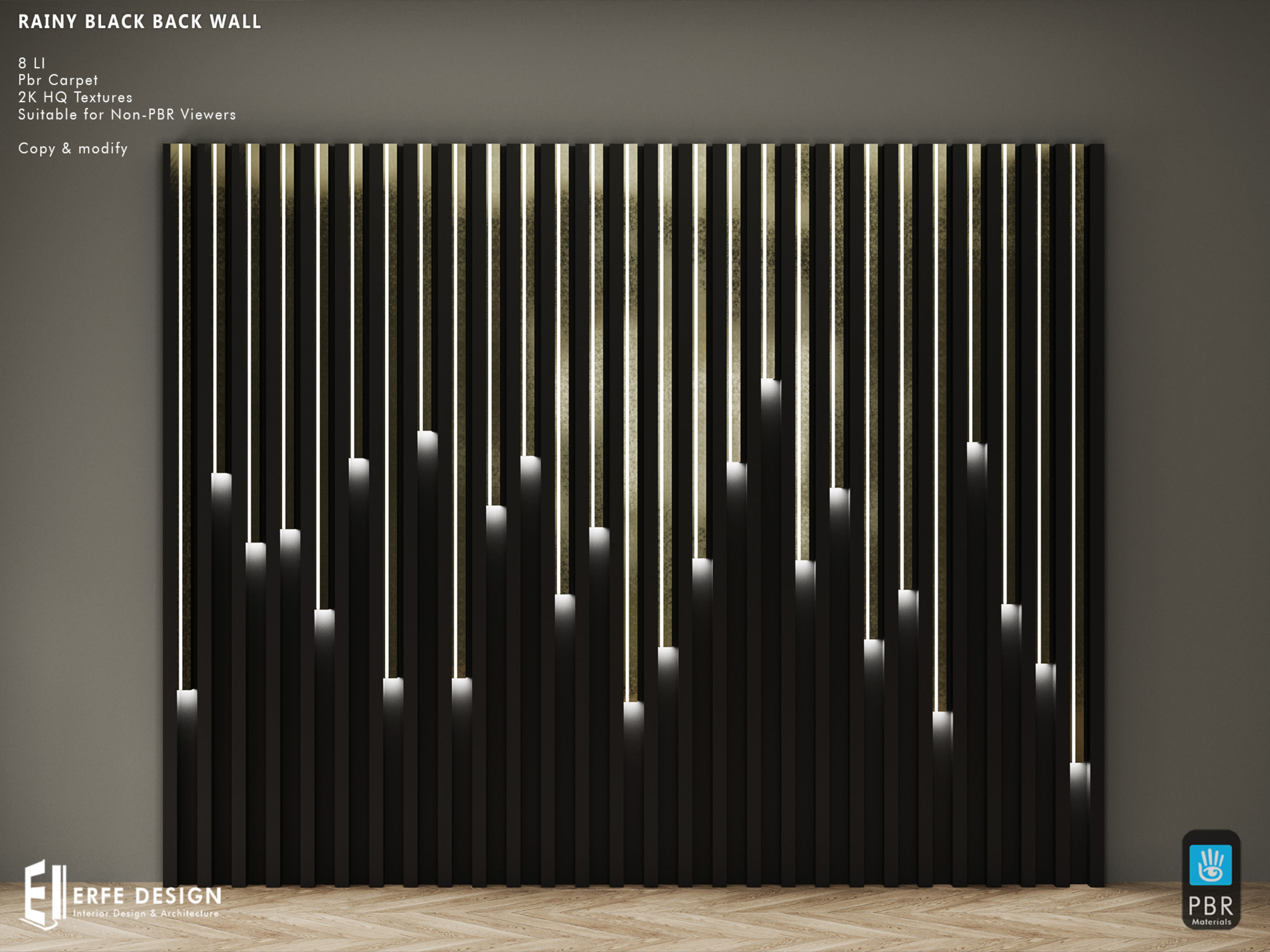 Rainy Black Back Wall 8 LI PBR [Erfe Design] *