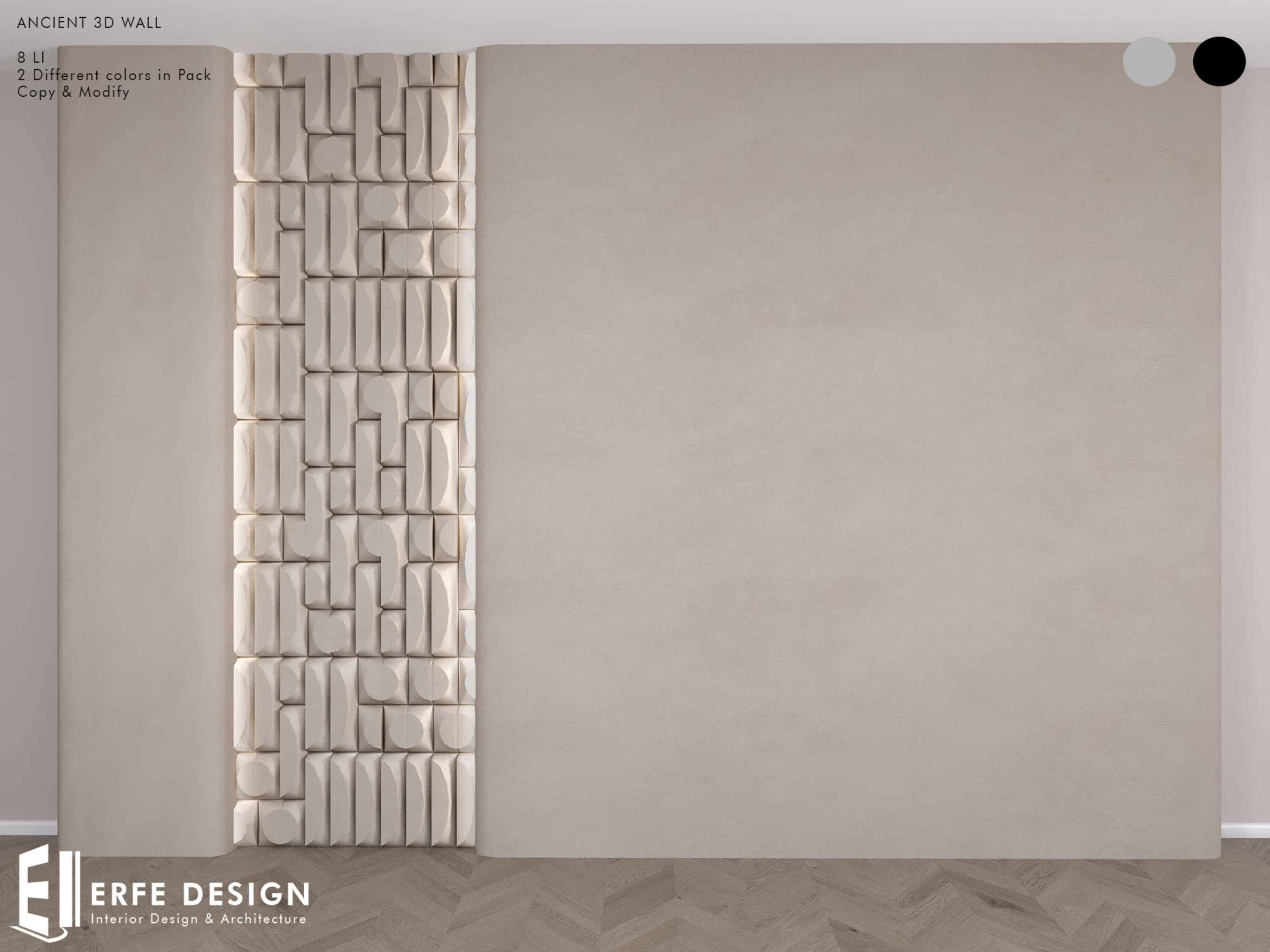 Ancient 3D Wall Cream & Black 8 LI [Erfe Design] *