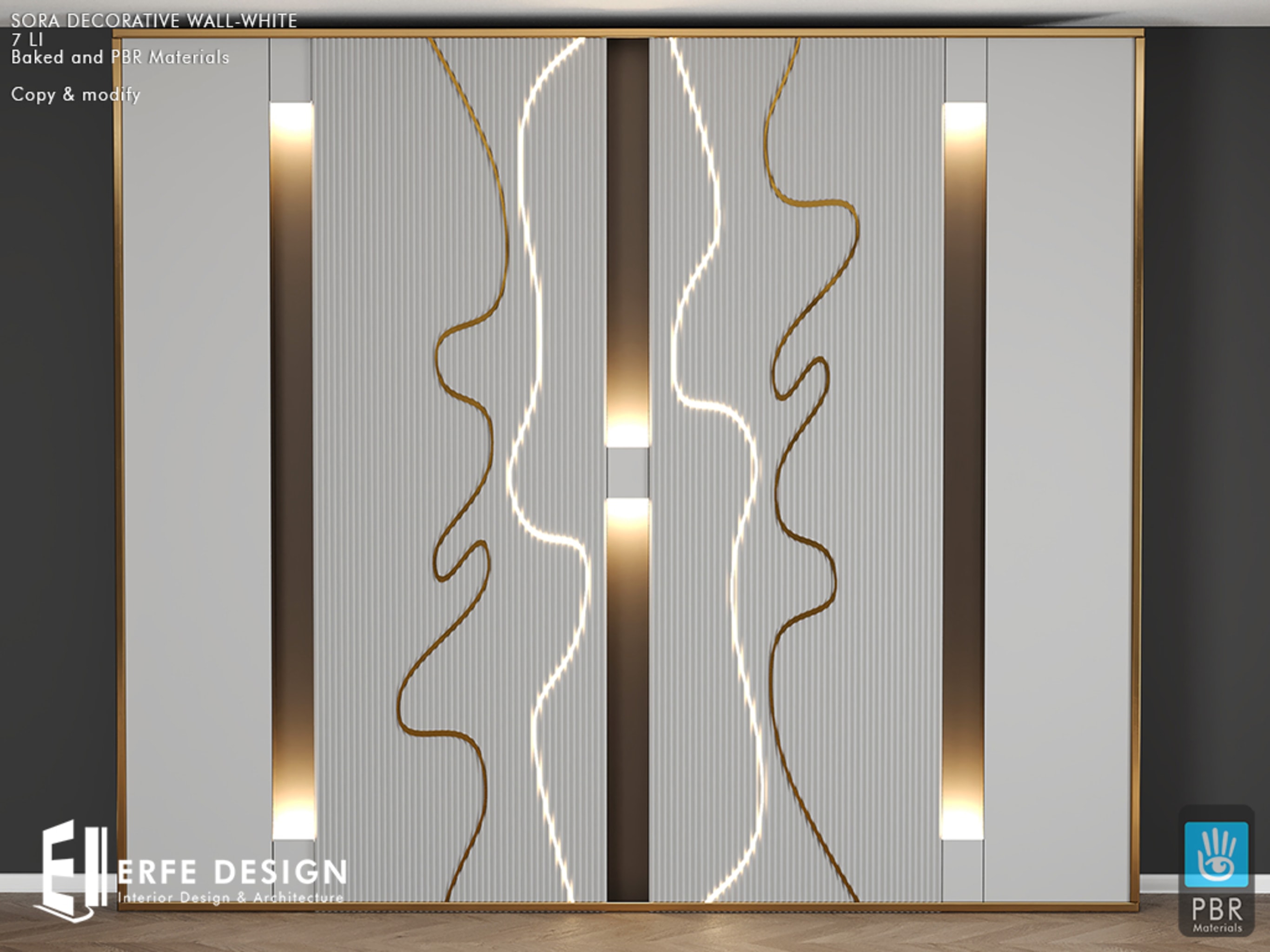 Sora Decorative wall White 7 LI [Erfe Design] *