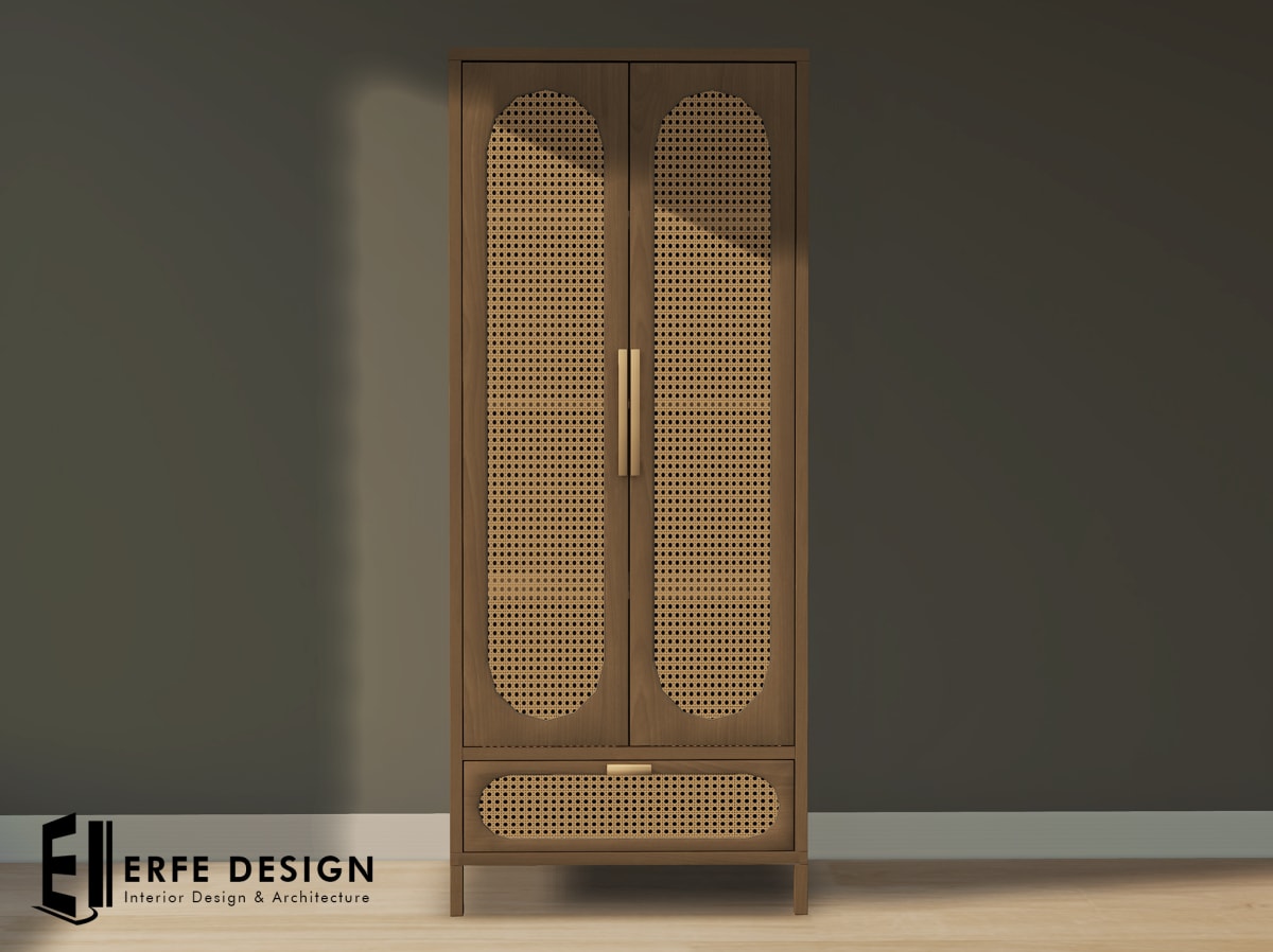 Rattan Luxury Wardrobe 5 LI Empty