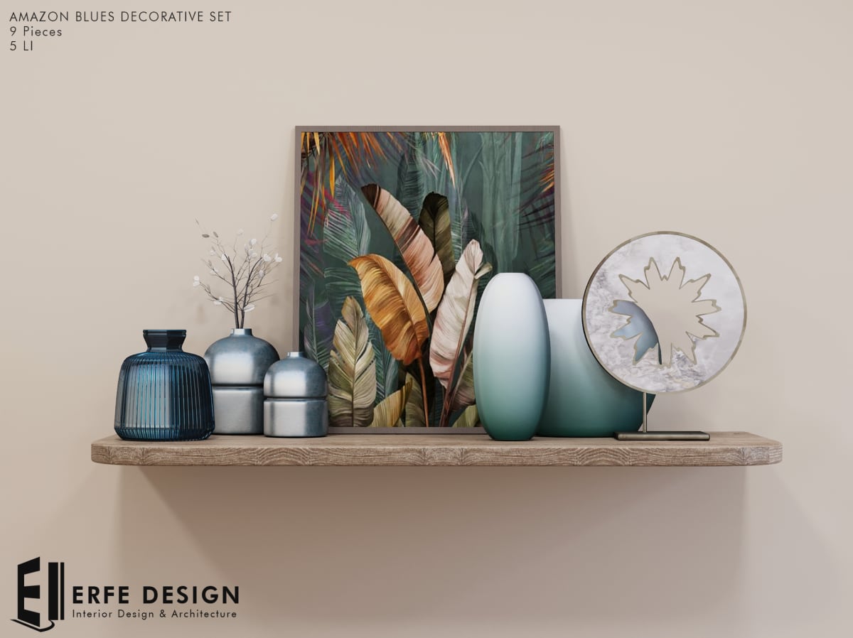 Amazon Blues Decorative Set 9pcs 5 LI