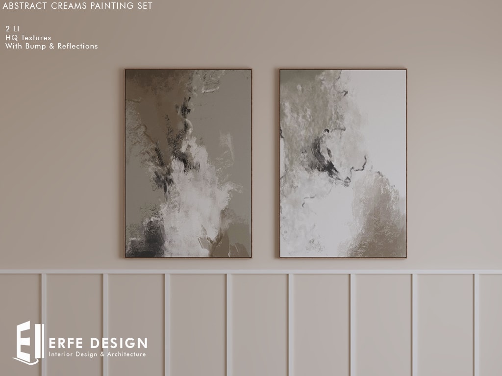 Abstract Creams Painting Set PACK