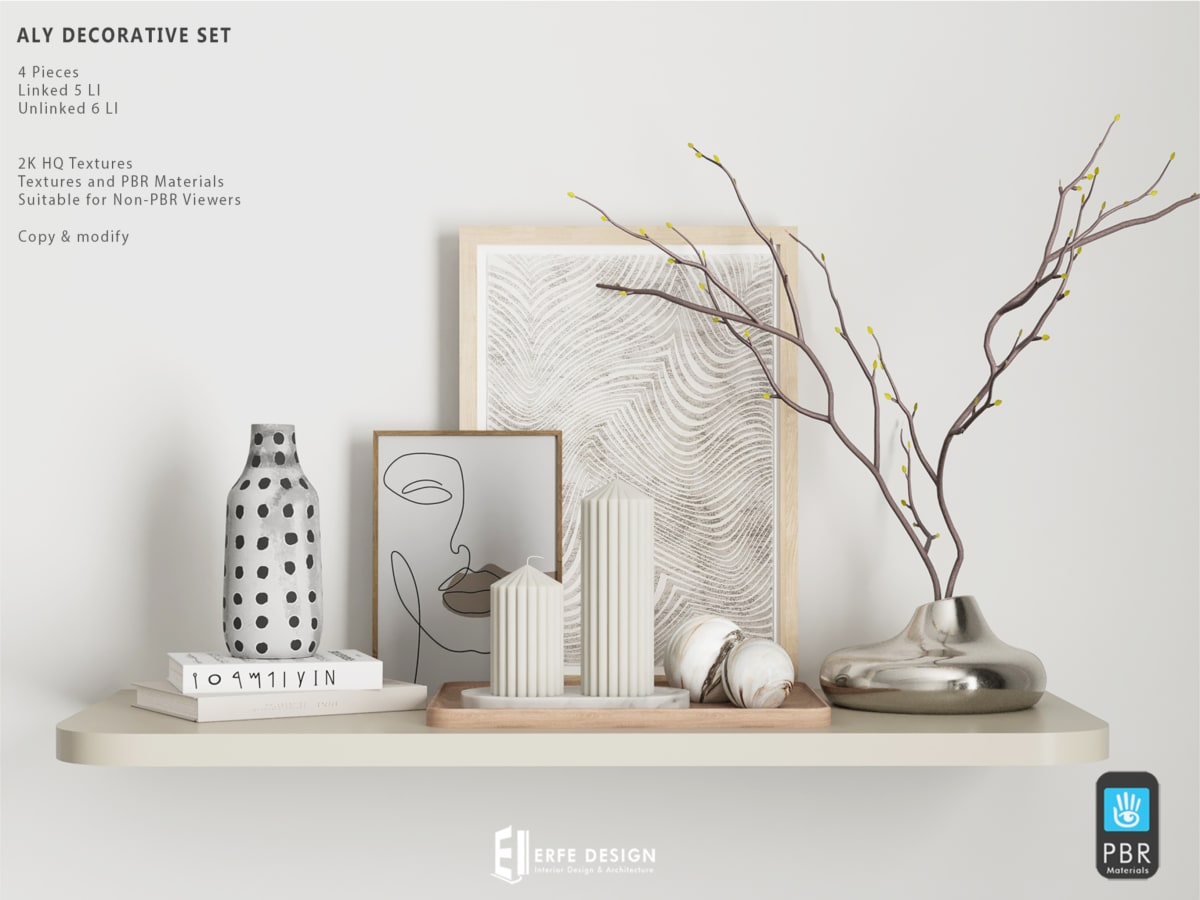 Aly decorative set 4 Pieces 5 Linked LI