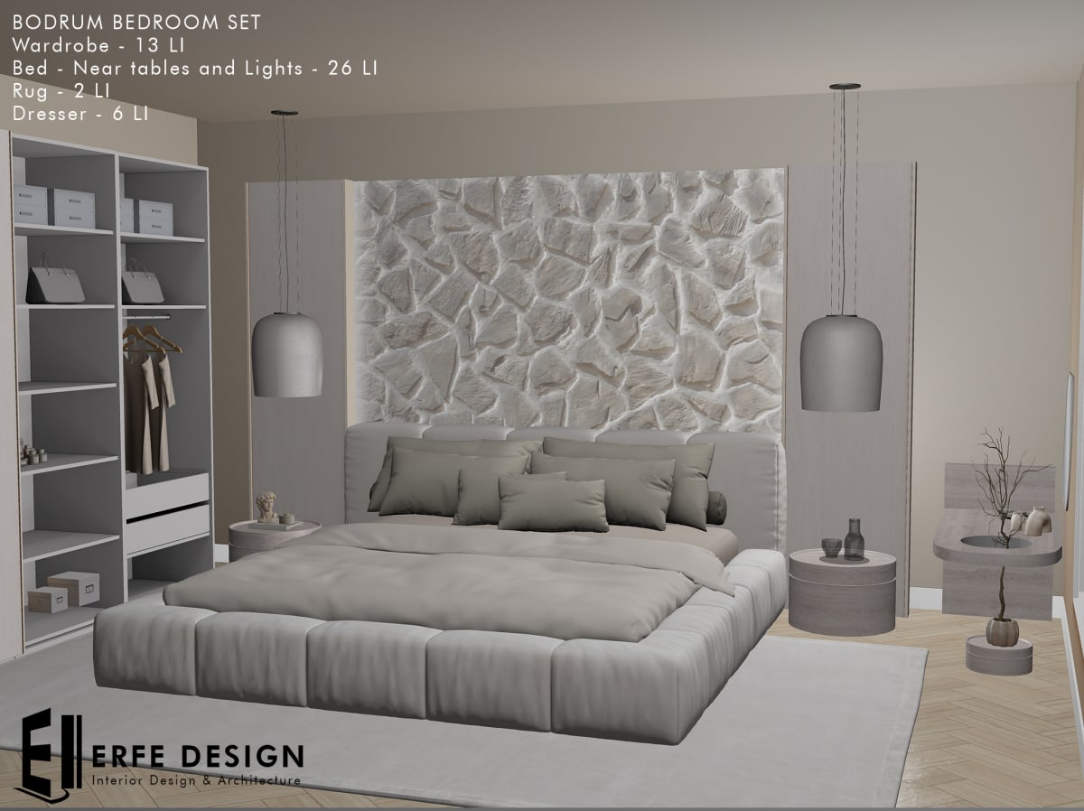 Bodrum Bedroom Set  Fatpack 40 LI  PACK 3