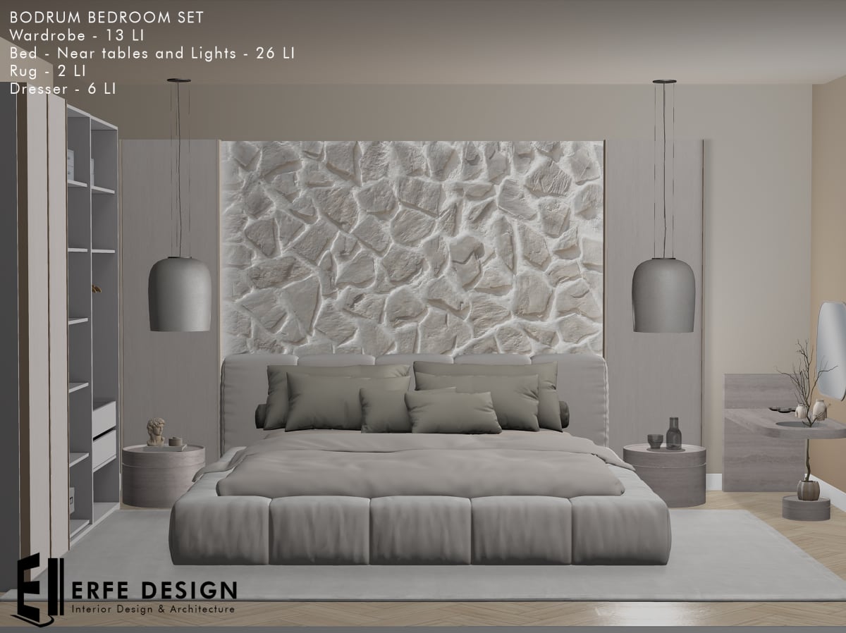 Bodrum Bedroom Set  Fatpack 40 LI  PACK 2