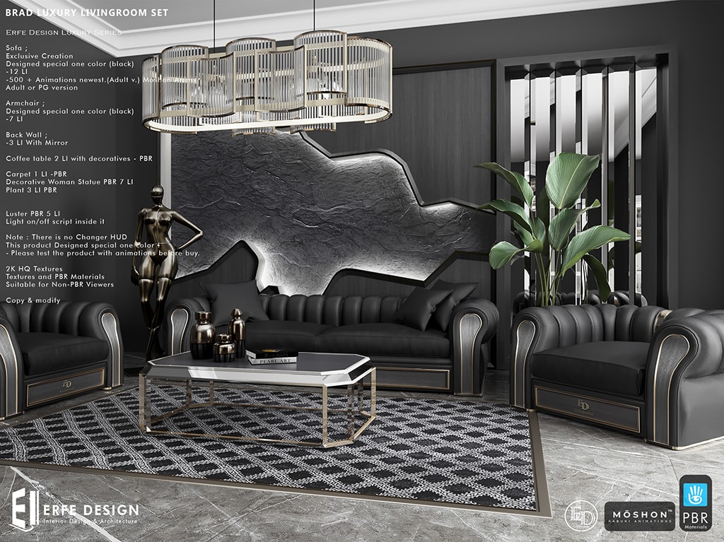 Brad Luxury Pbr Livingroom Set ADULT 2