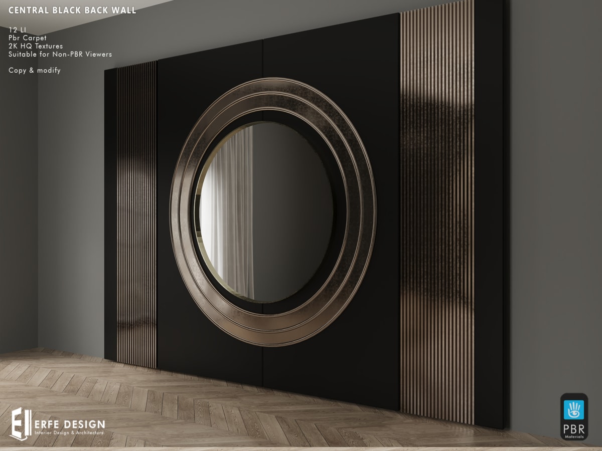 Central Black Back Wall 12 LI PBR