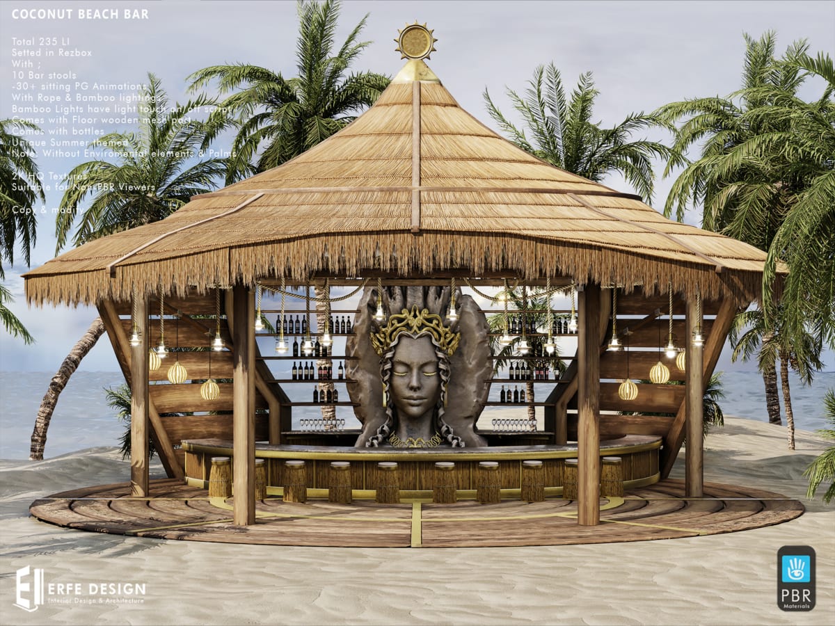 Coconut Beach Bar With Stage 235 LI PBR 2