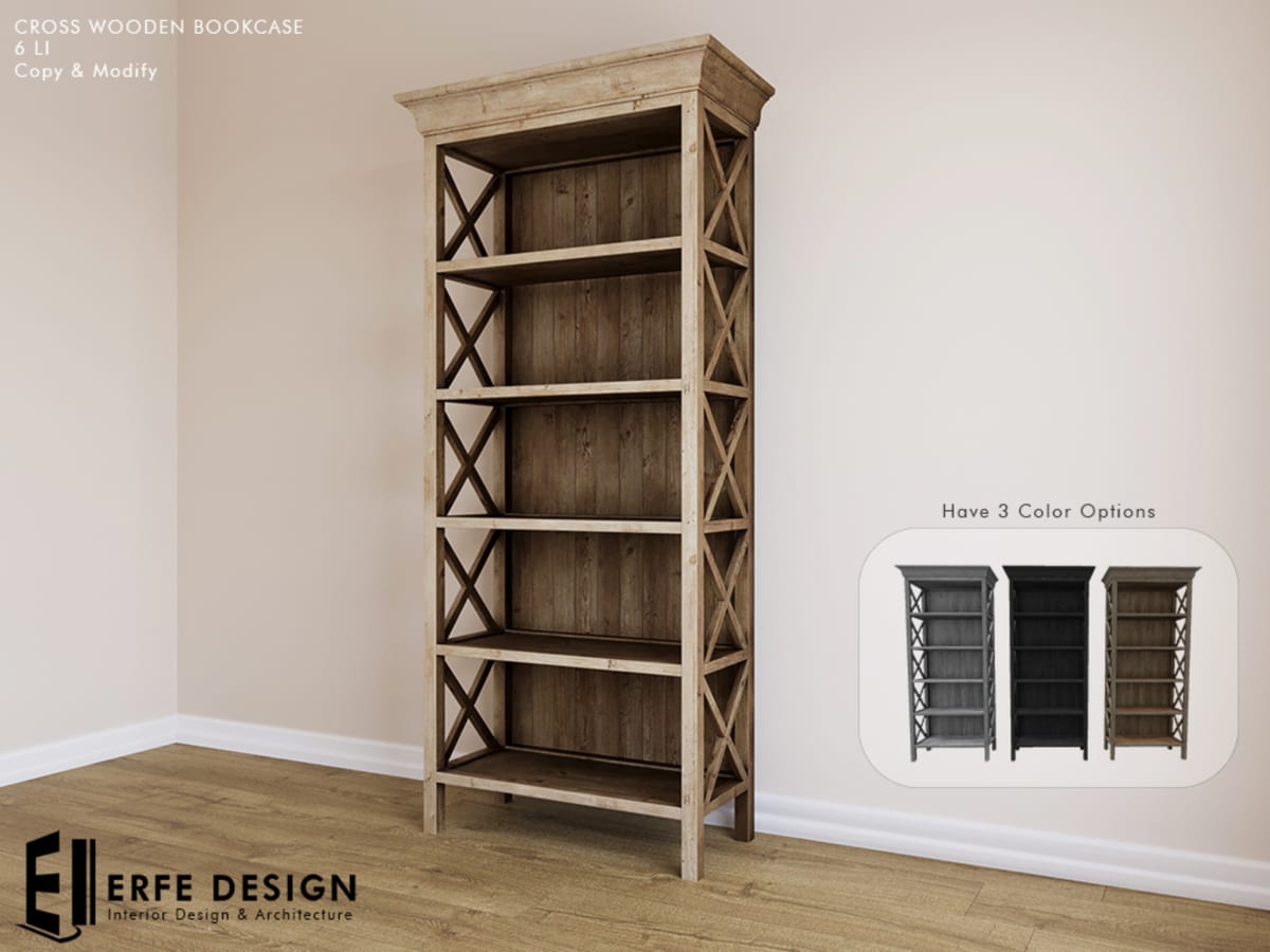 Cross Wooden Bookcase 3 Colored PACK