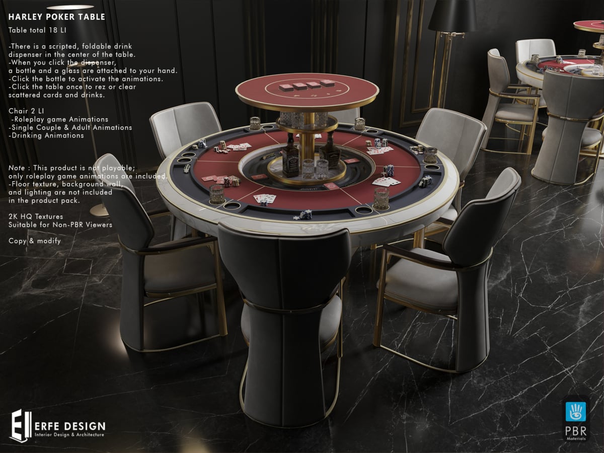 Harley Poker Table total 28 LI ADULT