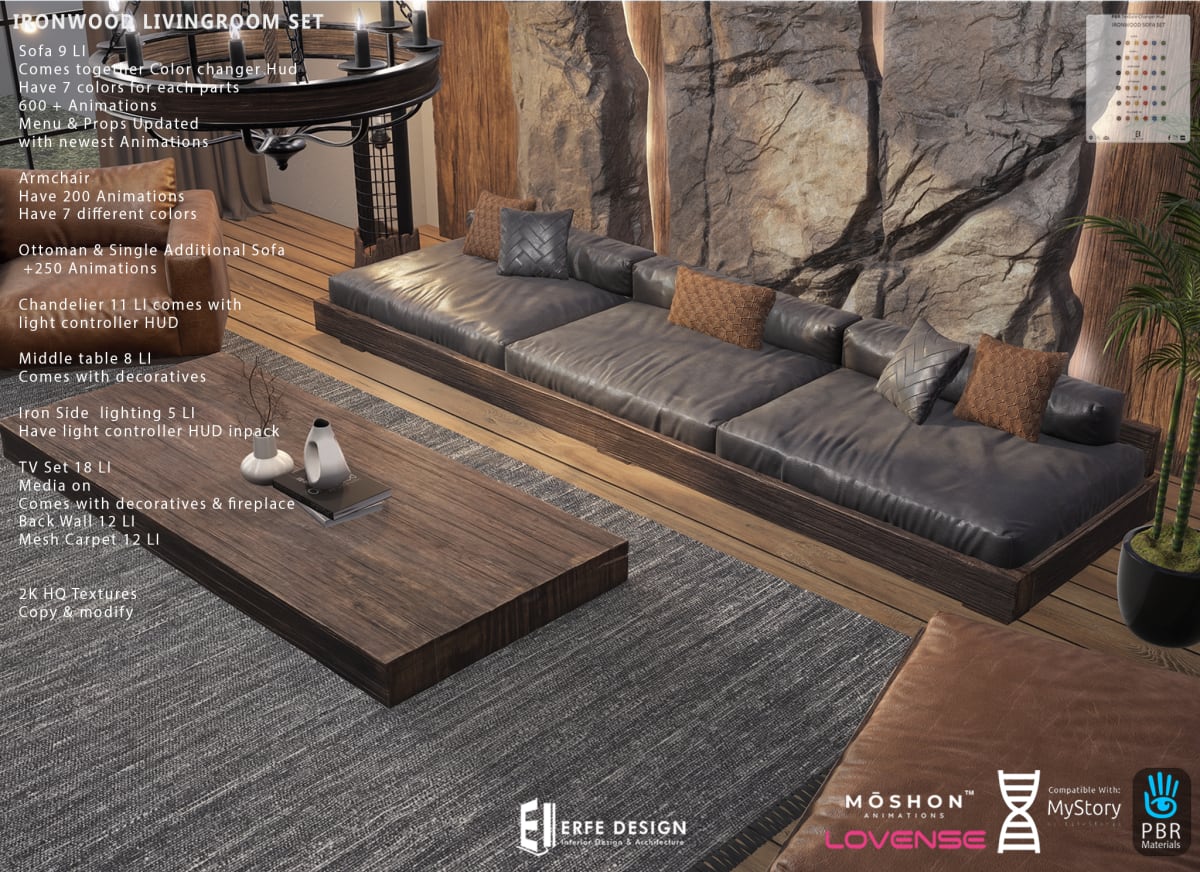 Ironwood Livingroom set - 100 LI ADULT  PACK 2
