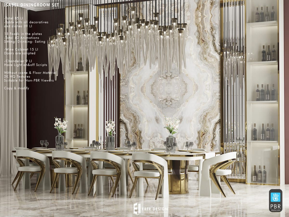Isabel Diningroom Set 85 LI PBR 2