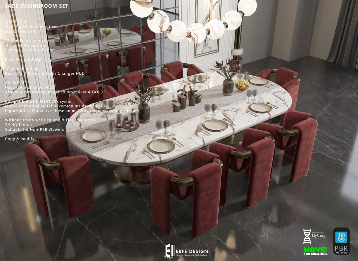 Jade Diningroom Set 72 LI PBR 5